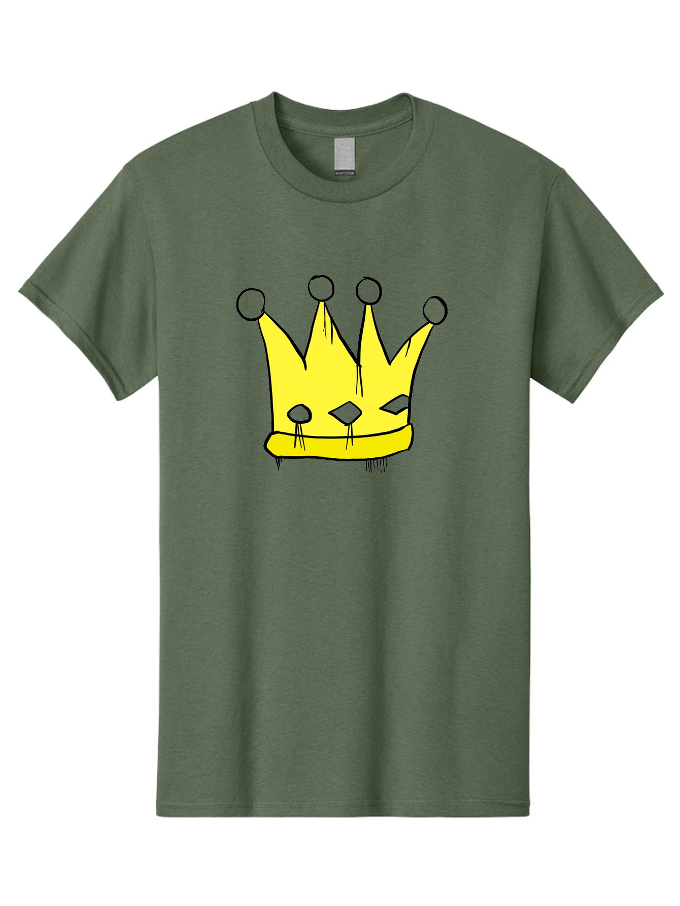 Yellow-Crown Men'S Graphic Tee, 100% Cotton, Comfortable Casual Summer Wear, Machine Washable, Yellow Crown, Royal Symbol, Regal Headwear, Cartoon Style, Simple Design, Bold Lines, Simple Graphics, Monarch Emblem -  Aaa146 29