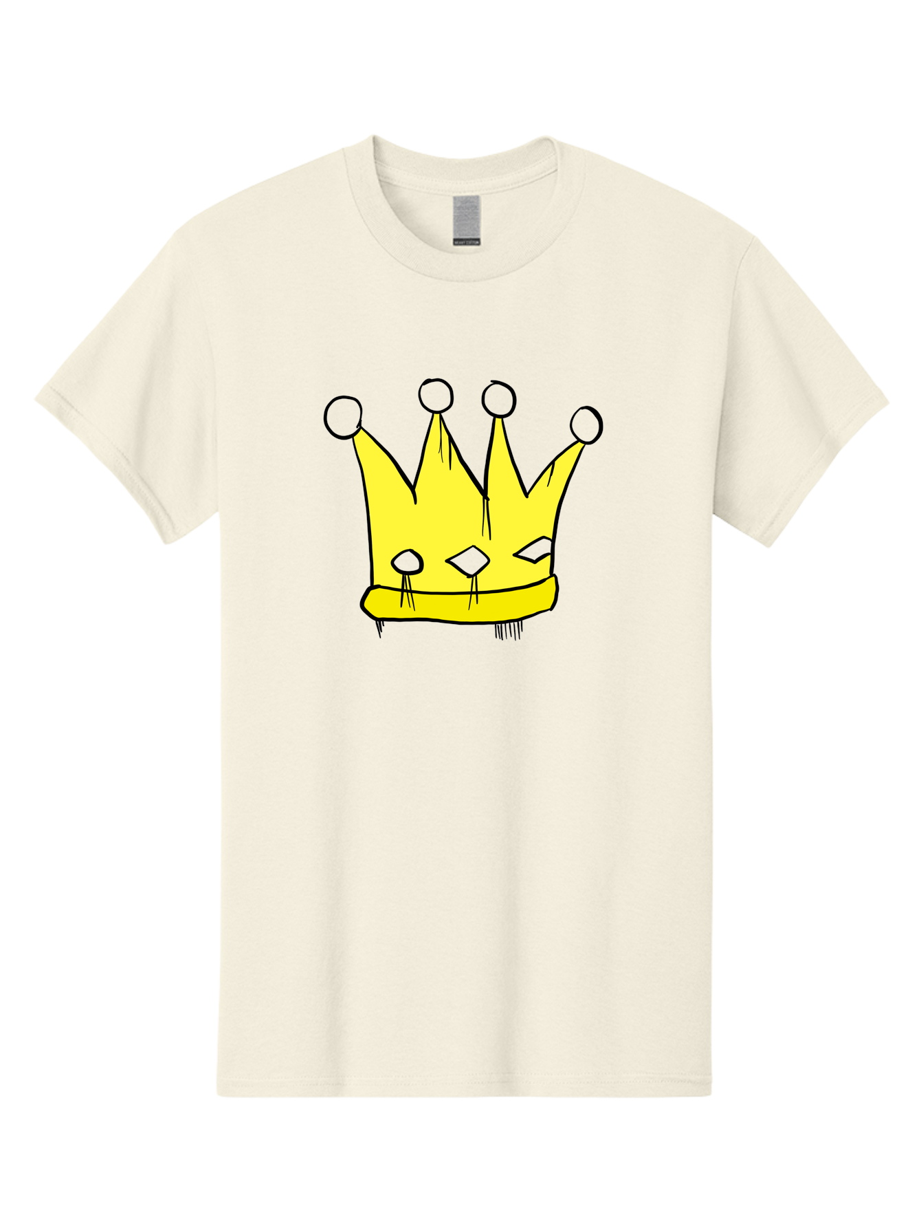 Yellow-Crown Men'S Graphic Tee, 100% Cotton, Comfortable Casual Summer Wear, Machine Washable, Yellow Crown, Royal Symbol, Regal Headwear, Cartoon Style, Simple Design, Bold Lines, Simple Graphics, Monarch Emblem -  Aaa146 11
