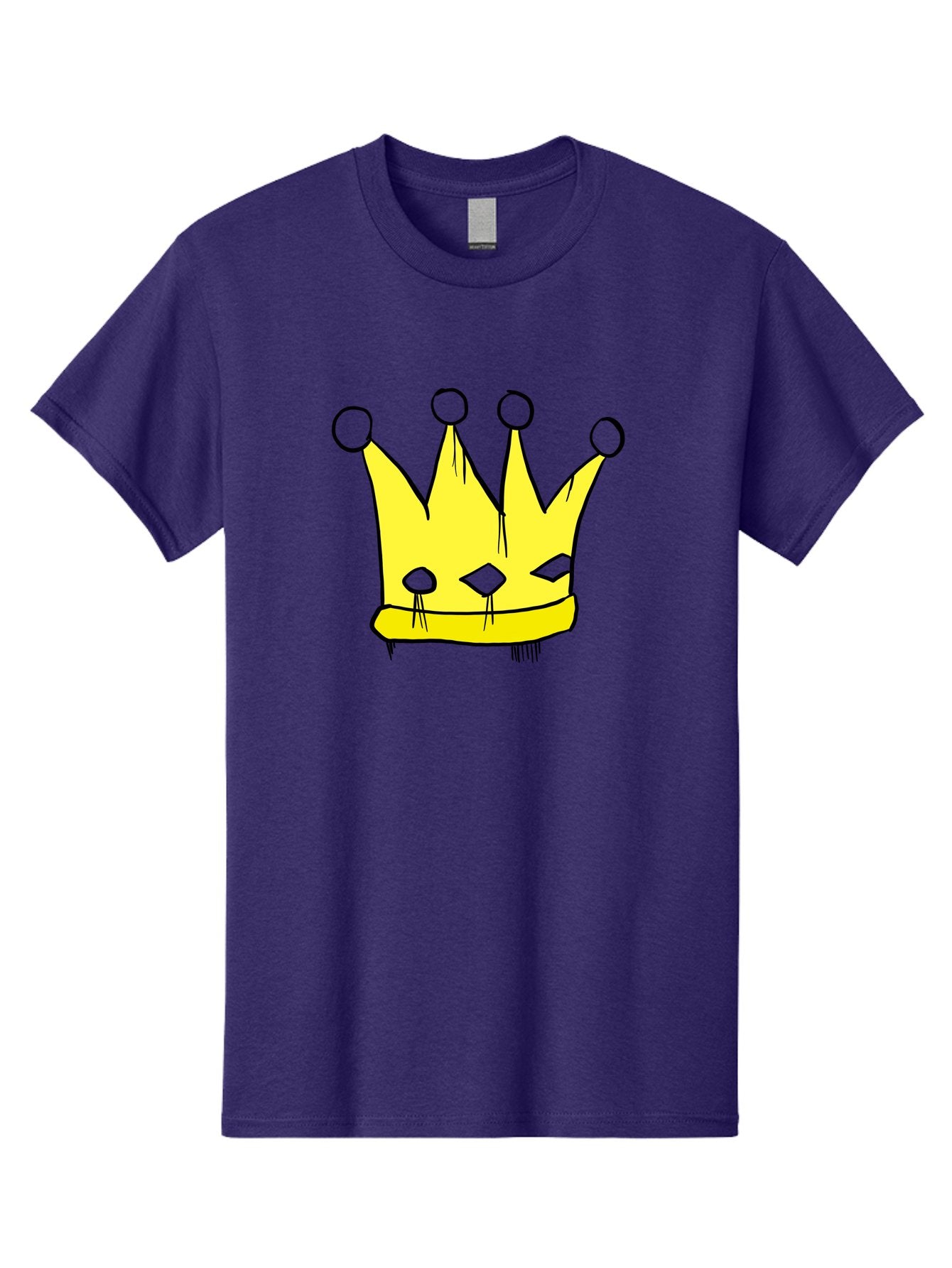 Yellow-Crown Men'S Graphic Tee, 100% Cotton, Comfortable Casual Summer Wear, Machine Washable, Yellow Crown, Royal Symbol, Regal Headwear, Cartoon Style, Simple Design, Bold Lines, Simple Graphics, Monarch Emblem -  Aaa146 25