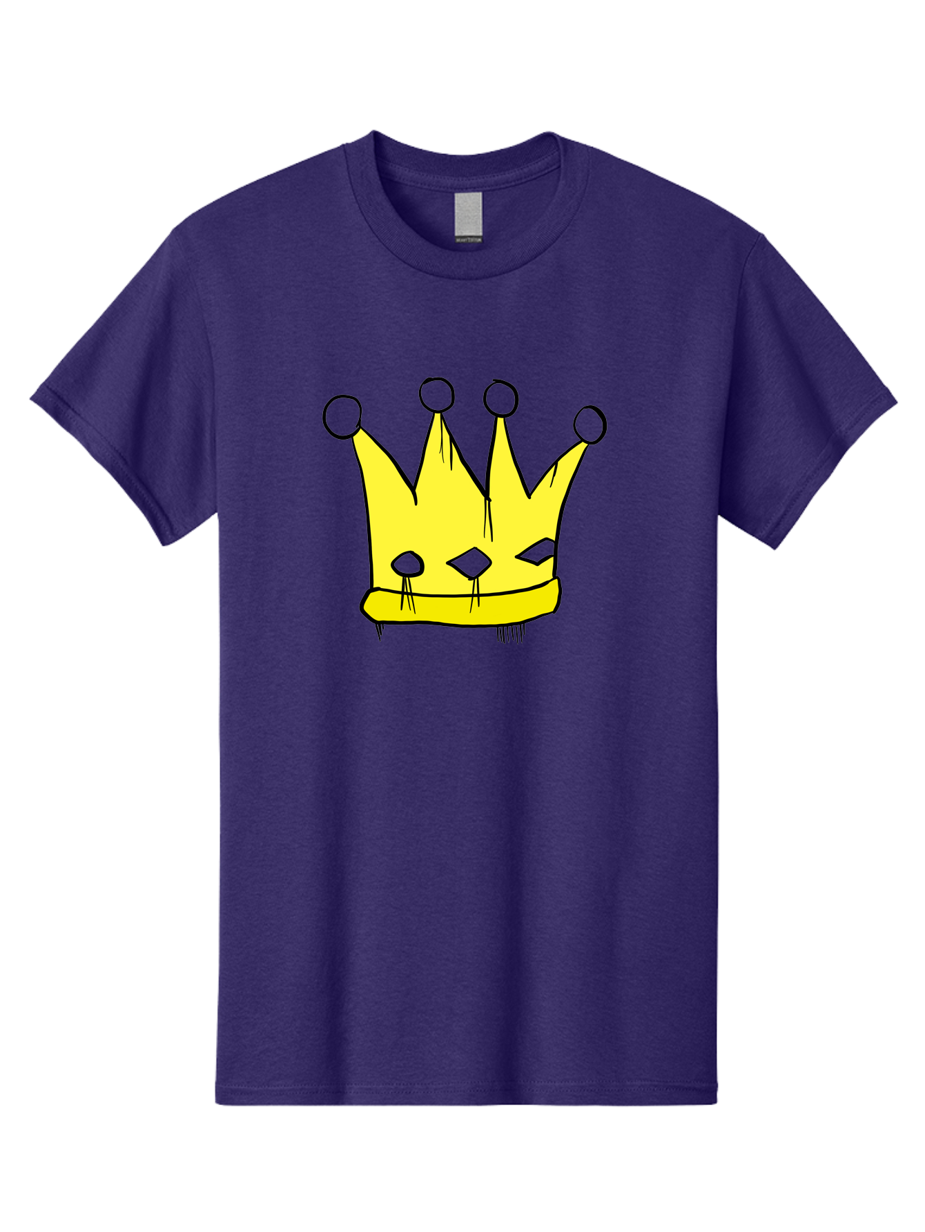Yellow-Crown Men'S Graphic Tee, 100% Cotton, Comfortable Casual Summer Wear, Machine Washable, Yellow Crown, Royal Symbol, Regal Headwear, Cartoon Style, Simple Design, Bold Lines, Simple Graphics, Monarch Emblem -  Aaa146 17