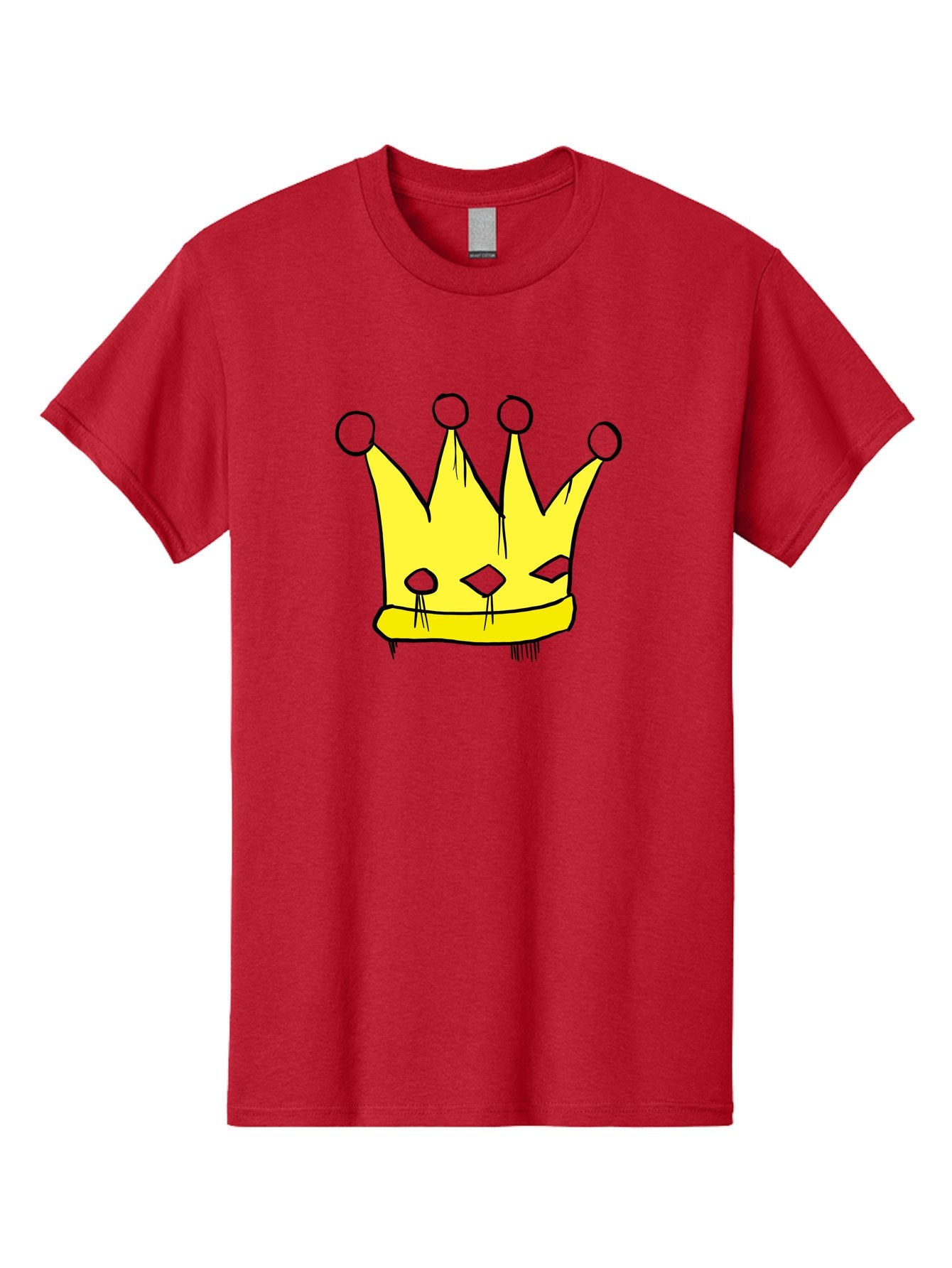 Yellow-Crown Men'S Graphic Tee, 100% Cotton, Comfortable Casual Summer Wear, Machine Washable, Yellow Crown, Royal Symbol, Regal Headwear, Cartoon Style, Simple Design, Bold Lines, Simple Graphics, Monarch Emblem -  Aaa146 19