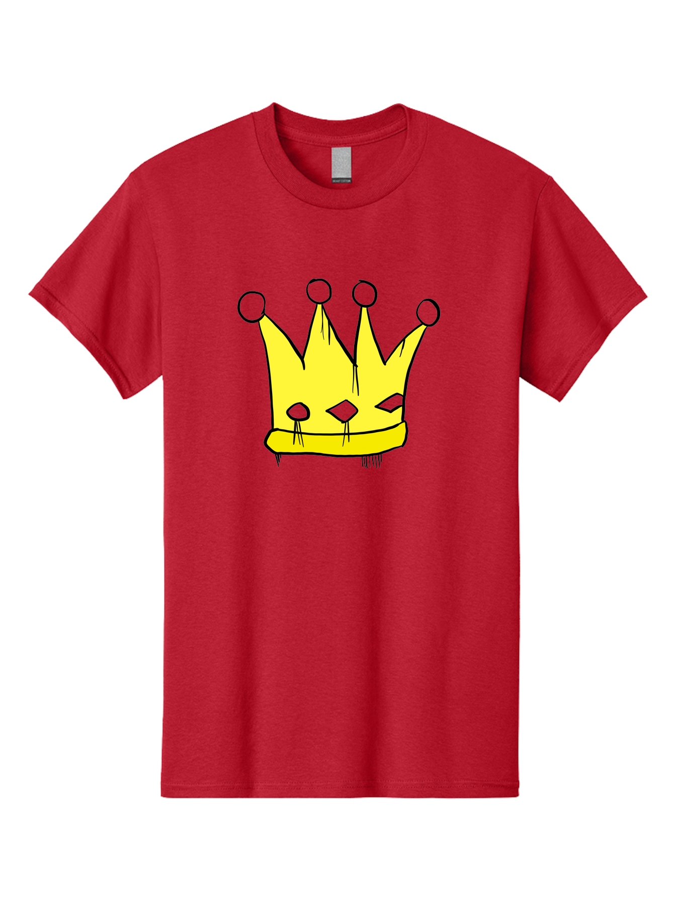 Yellow-Crown Men'S Graphic Tee, 100% Cotton, Comfortable Casual Summer Wear, Machine Washable, Yellow Crown, Royal Symbol, Regal Headwear, Cartoon Style, Simple Design, Bold Lines, Simple Graphics, Monarch Emblem -  Aaa146 25
