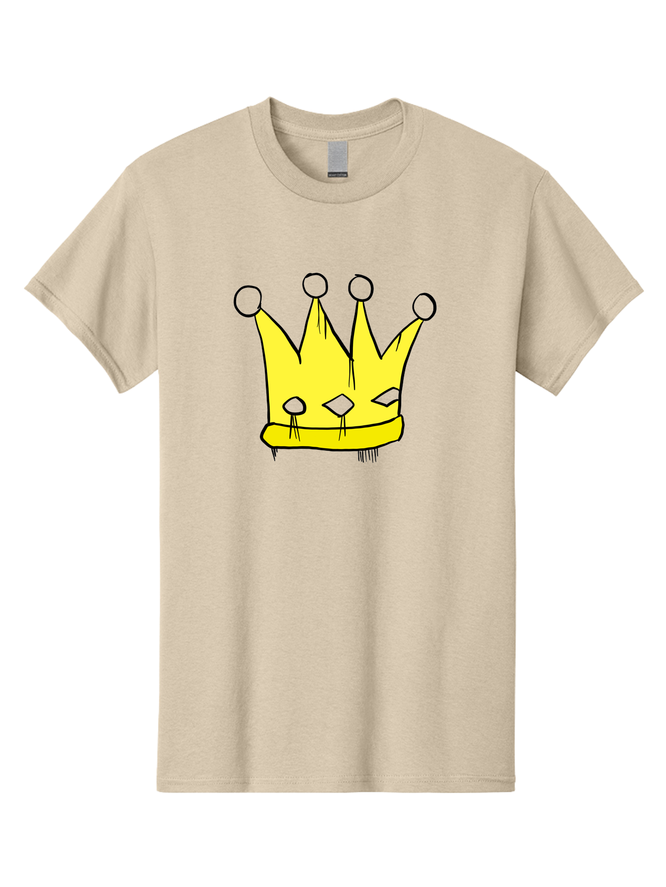 Yellow-Crown Men'S Graphic Tee, 100% Cotton, Comfortable Casual Summer Wear, Machine Washable, Yellow Crown, Royal Symbol, Regal Headwear, Cartoon Style, Simple Design, Bold Lines, Simple Graphics, Monarch Emblem -  Aaa146 9