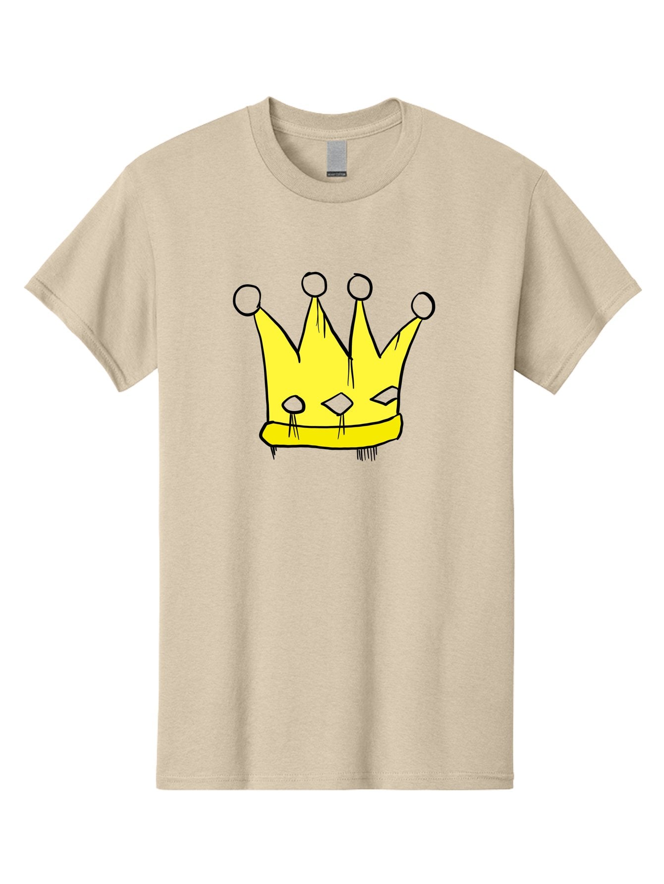 Yellow-Crown Men'S Graphic Tee, 100% Cotton, Comfortable Casual Summer Wear, Machine Washable, Yellow Crown, Royal Symbol, Regal Headwear, Cartoon Style, Simple Design, Bold Lines, Simple Graphics, Monarch Emblem -  Aaa146 15