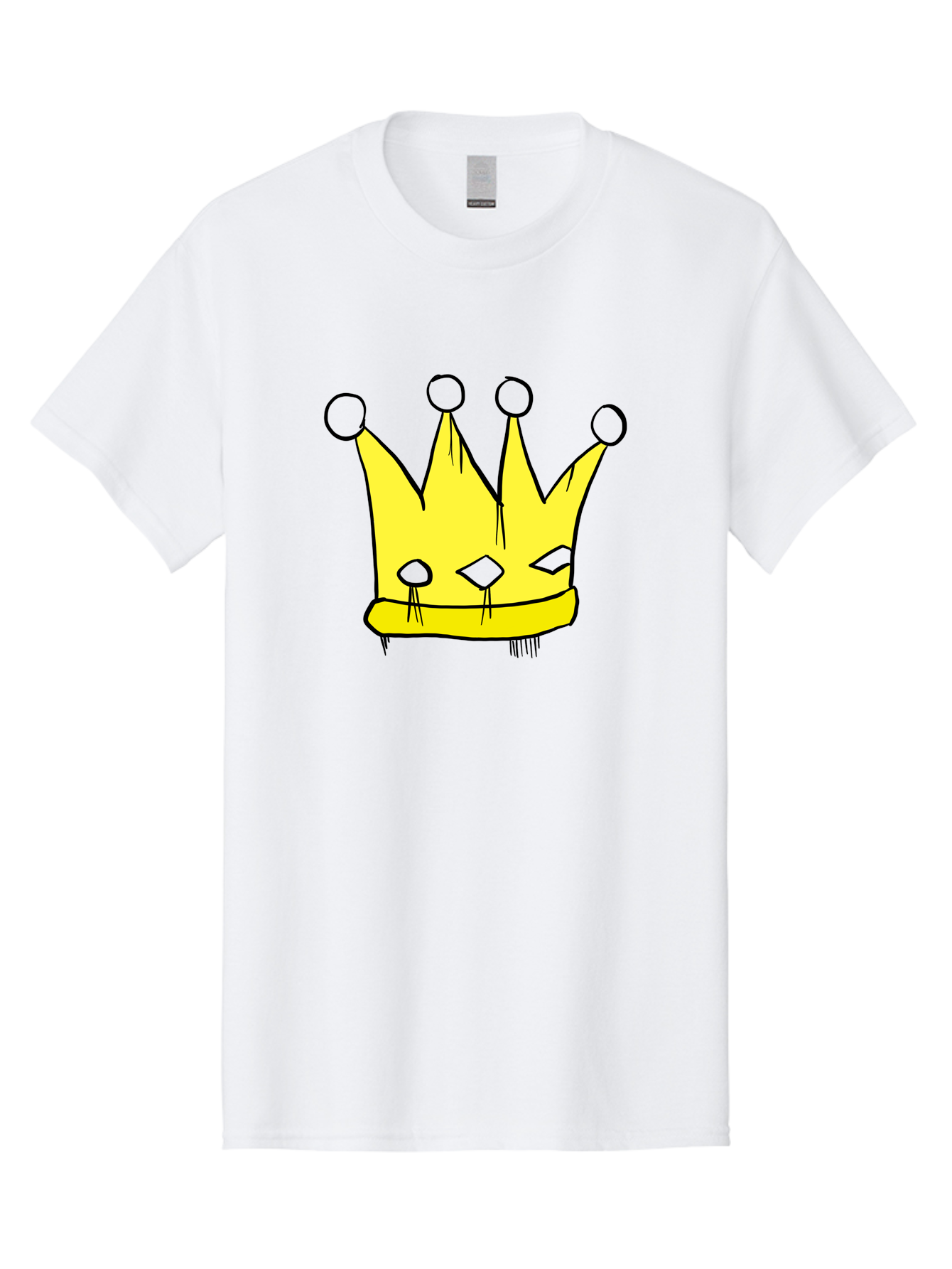 Yellow-Crown Men'S Graphic Tee, 100% Cotton, Comfortable Casual Summer Wear, Machine Washable, Yellow Crown, Royal Symbol, Regal Headwear, Cartoon Style, Simple Design, Bold Lines, Simple Graphics, Monarch Emblem -  Aaa146 13