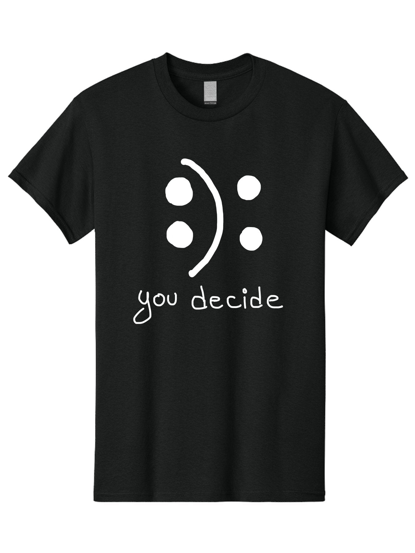 You-Decide Men'S Graphic Tee, 100% Cotton, Comfortable Casual Summer Wear, Machine Washable, Smiley Face, Emoticon, Decision Making, Positive Vibes, Empowerment, Choice, Freedom, Happiness, Optimism -  Aaa149 21