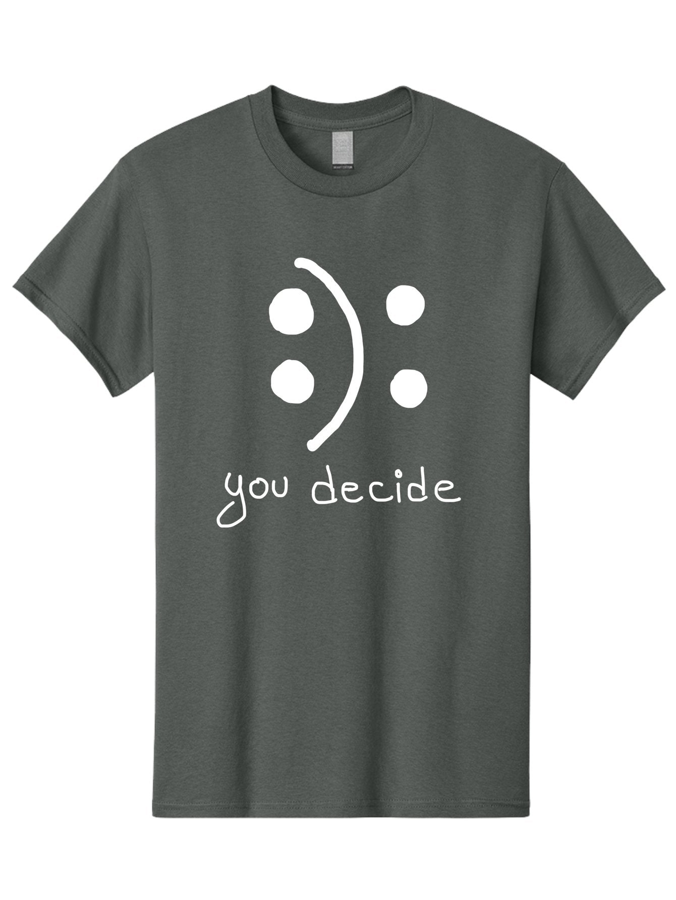 You-Decide Men'S Graphic Tee, 100% Cotton, Comfortable Casual Summer Wear, Machine Washable, Smiley Face, Emoticon, Decision Making, Positive Vibes, Empowerment, Choice, Freedom, Happiness, Optimism -  Aaa149 3