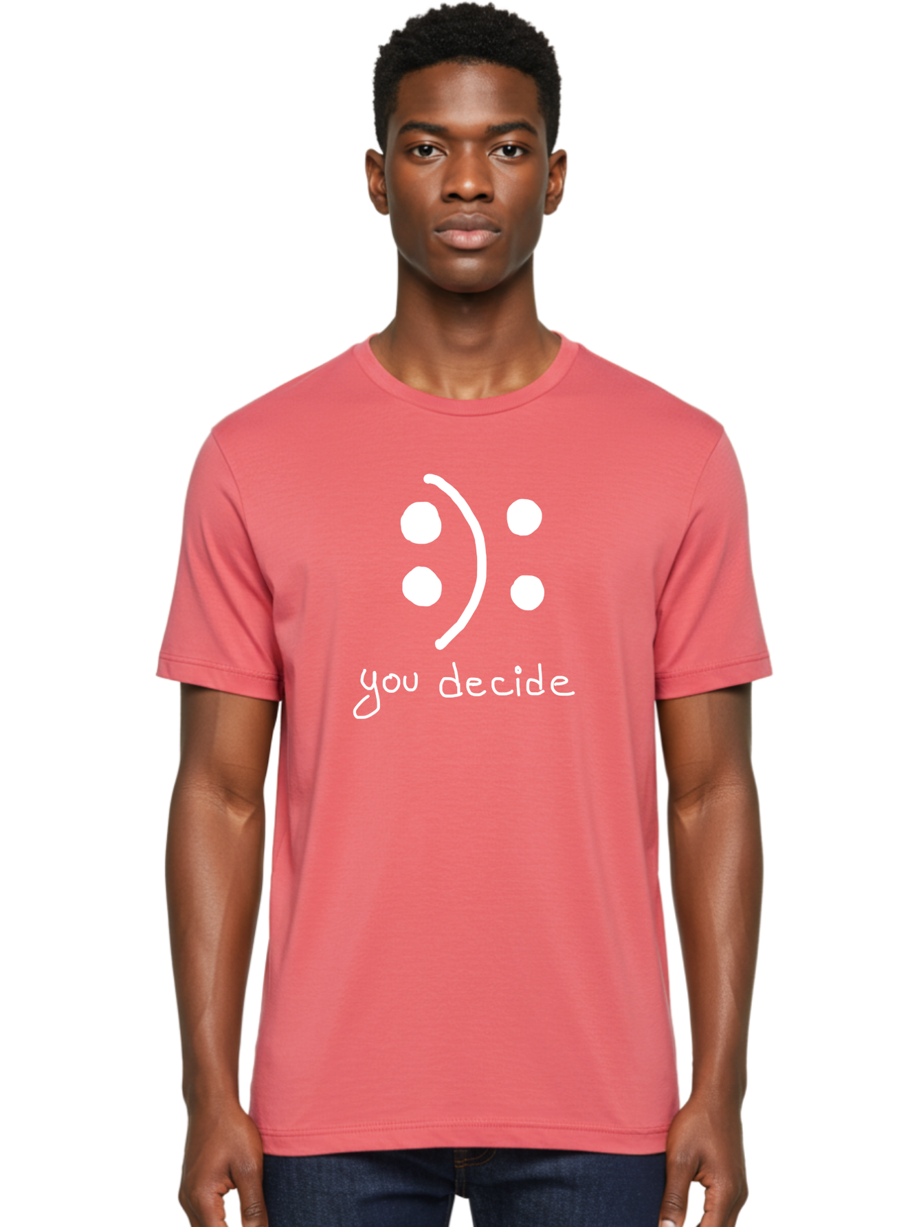 You-Decide Men'S Graphic Tee, 100% Cotton, Comfortable Casual Summer Wear, Machine Washable, Smiley Face, Emoticon, Decision Making, Positive Vibes, Empowerment, Choice, Freedom, Happiness, Optimism -  Aaa149 22