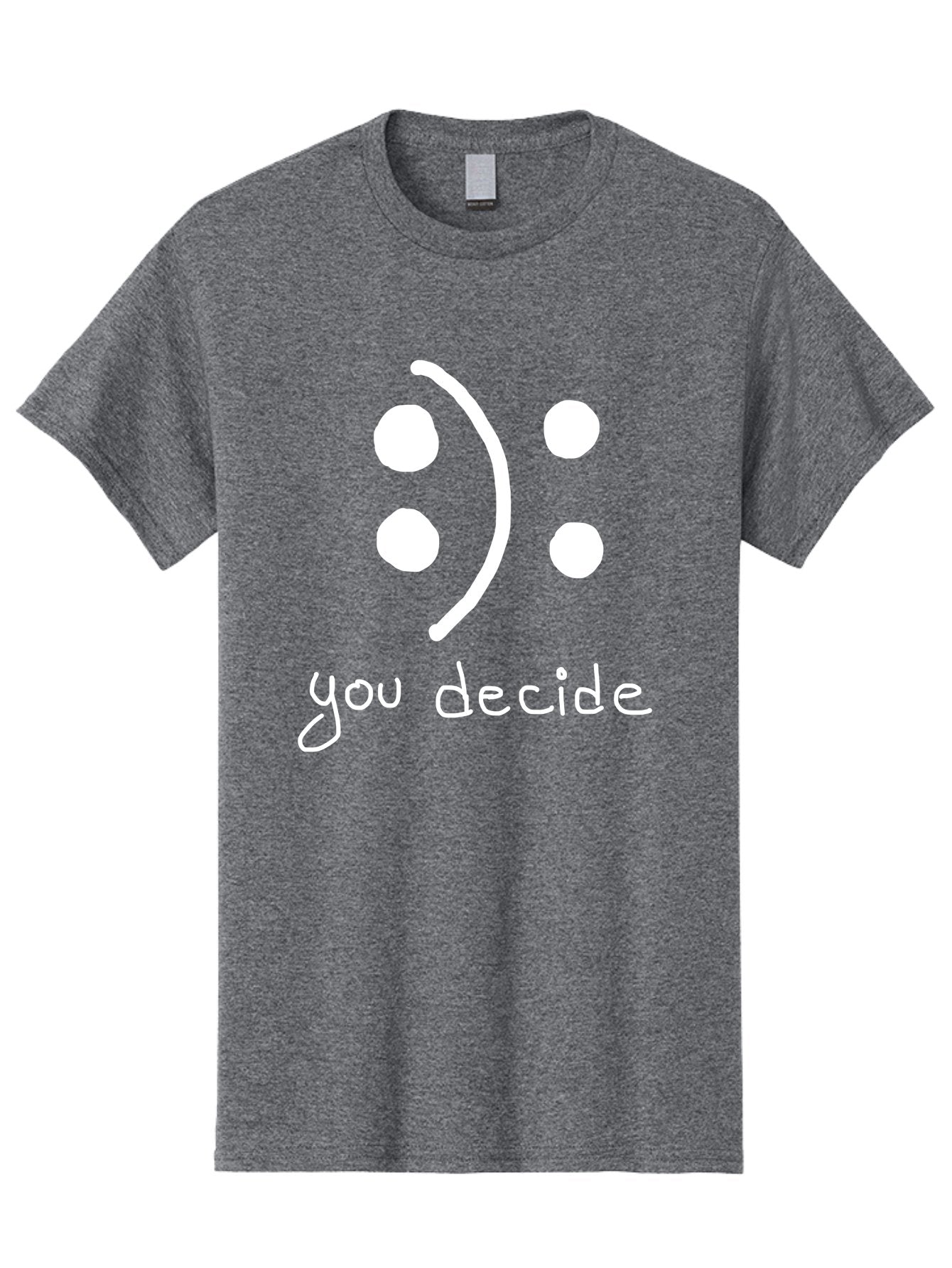 You-Decide Men'S Graphic Tee, 100% Cotton, Comfortable Casual Summer Wear, Machine Washable, Smiley Face, Emoticon, Decision Making, Positive Vibes, Empowerment, Choice, Freedom, Happiness, Optimism -  Aaa149 9
