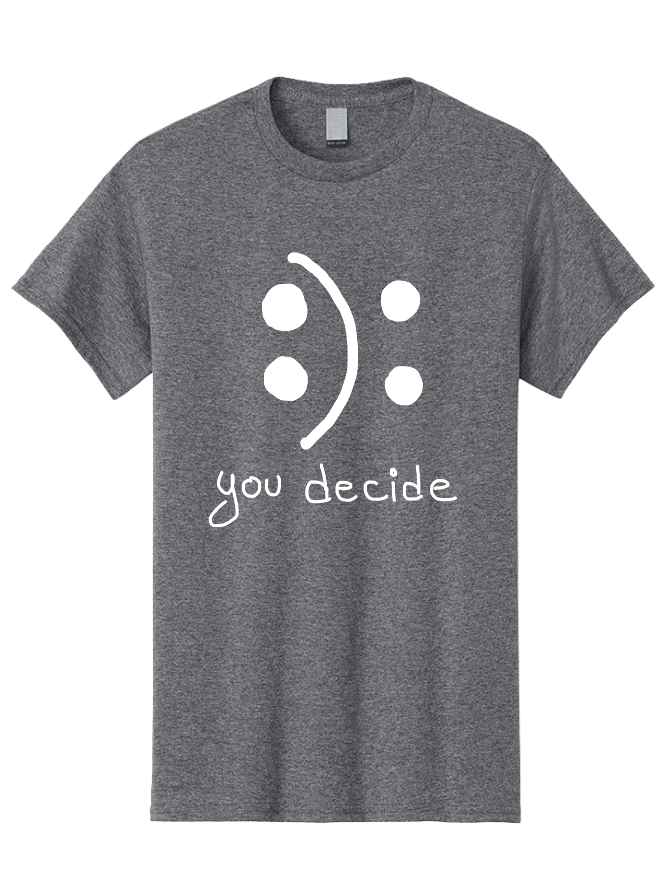 You-Decide Men'S Graphic Tee, 100% Cotton, Comfortable Casual Summer Wear, Machine Washable, Smiley Face, Emoticon, Decision Making, Positive Vibes, Empowerment, Choice, Freedom, Happiness, Optimism -  Aaa149 13