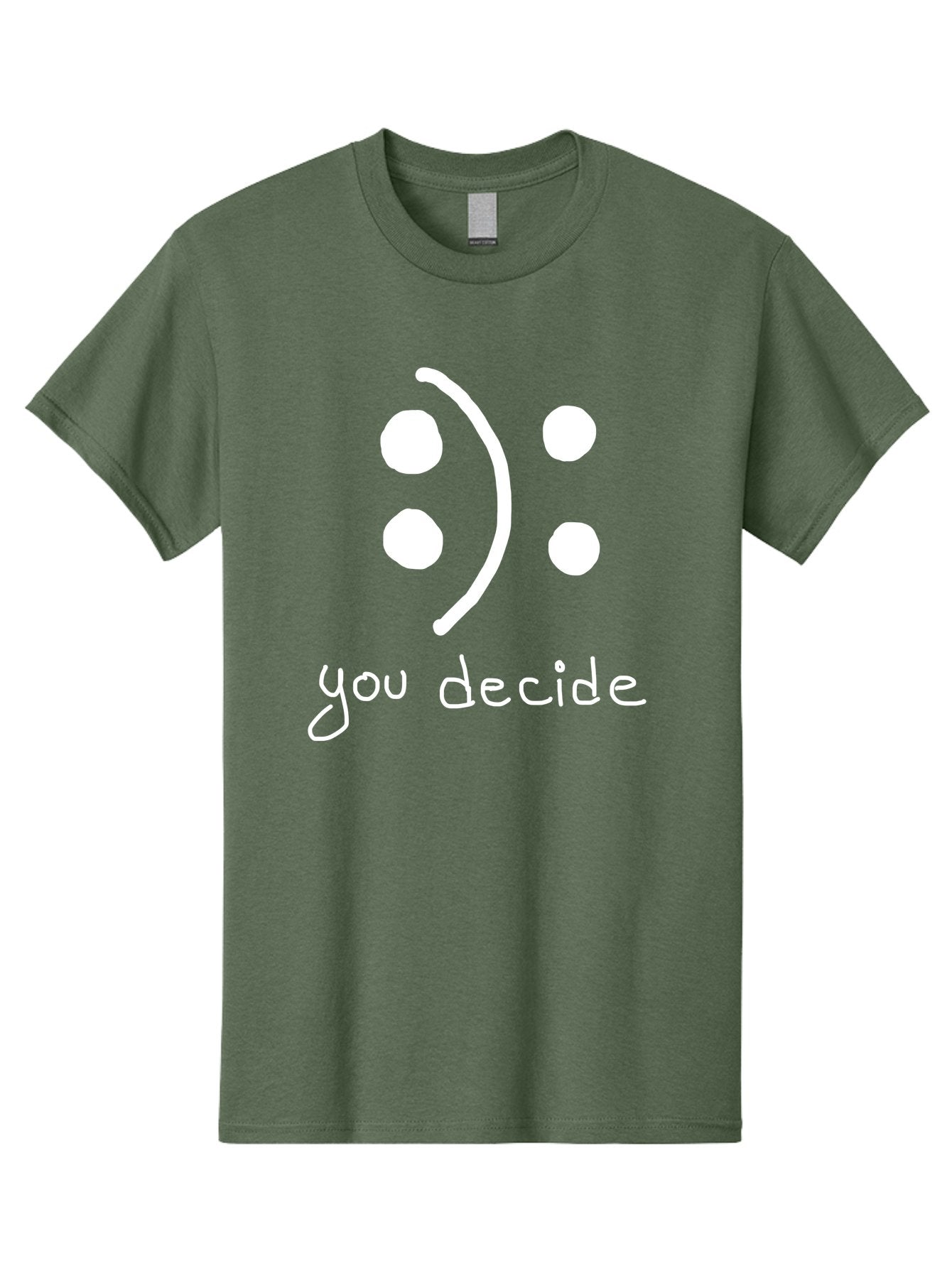 You-Decide Men'S Graphic Tee, 100% Cotton, Comfortable Casual Summer Wear, Machine Washable, Smiley Face, Emoticon, Decision Making, Positive Vibes, Empowerment, Choice, Freedom, Happiness, Optimism -  Aaa149 29