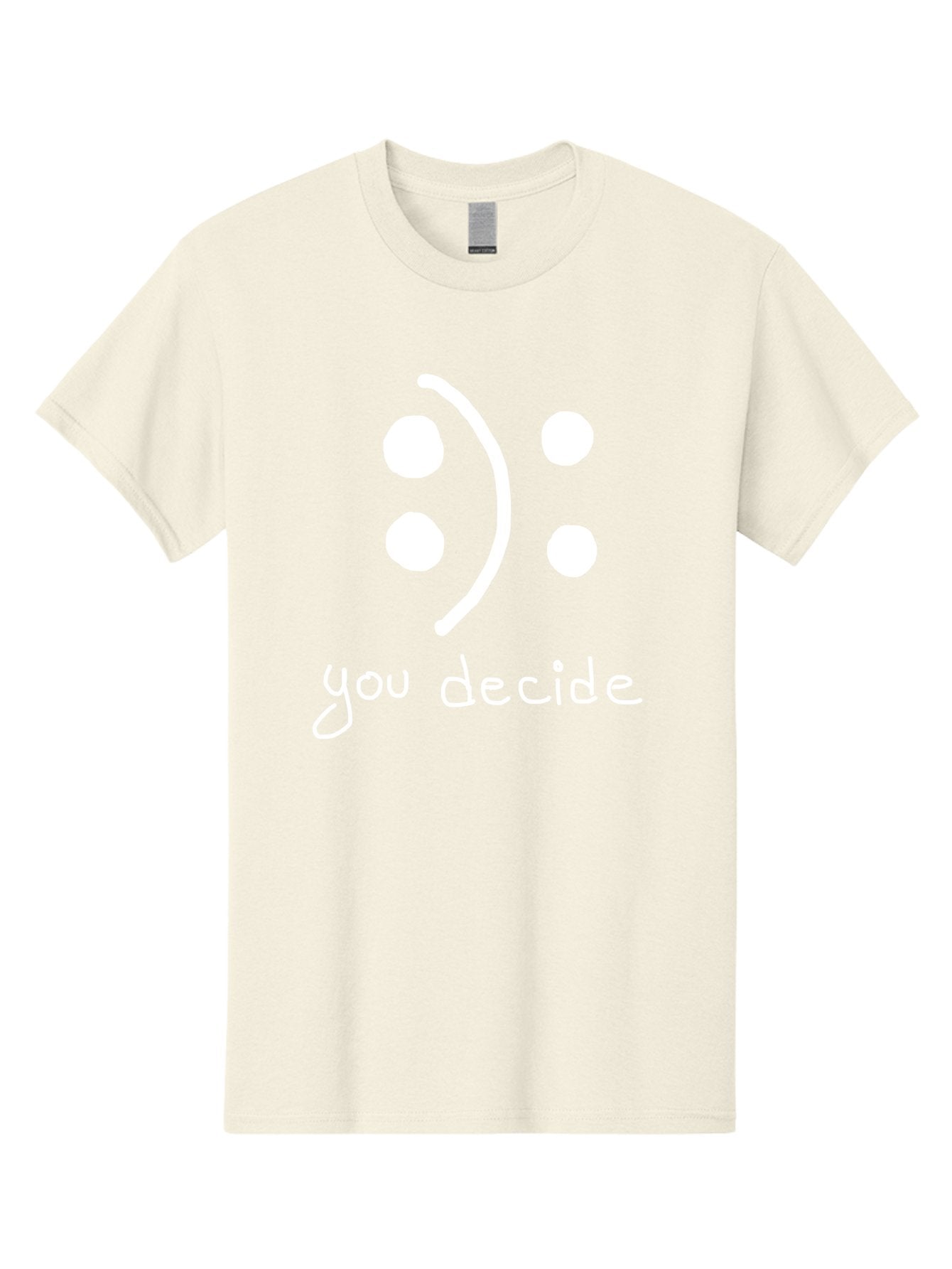 You-Decide Men'S Graphic Tee, 100% Cotton, Comfortable Casual Summer Wear, Machine Washable, Smiley Face, Emoticon, Decision Making, Positive Vibes, Empowerment, Choice, Freedom, Happiness, Optimism -  Aaa149 7