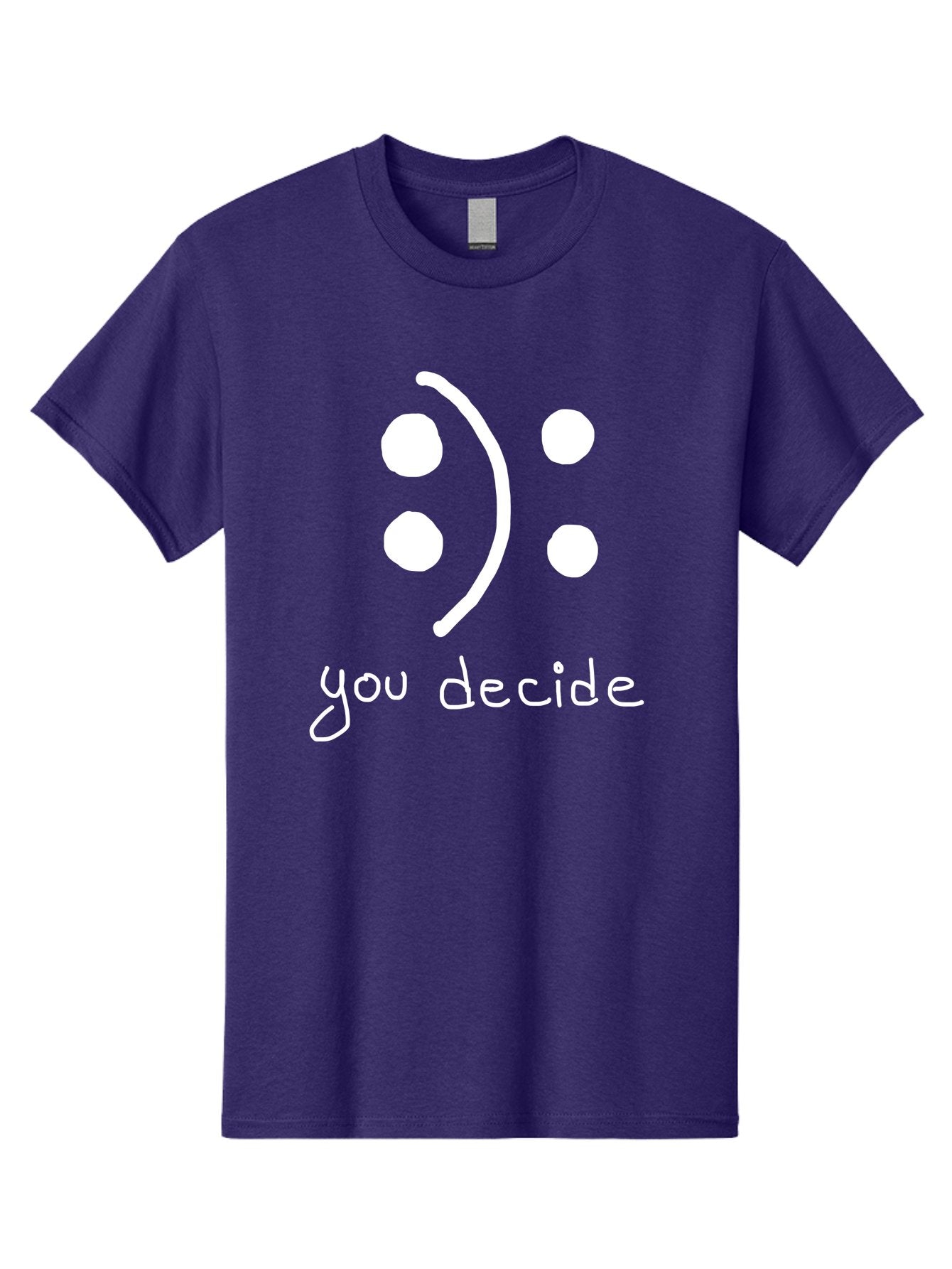 You-Decide Men'S Graphic Tee, 100% Cotton, Comfortable Casual Summer Wear, Machine Washable, Smiley Face, Emoticon, Decision Making, Positive Vibes, Empowerment, Choice, Freedom, Happiness, Optimism -  Aaa149 23