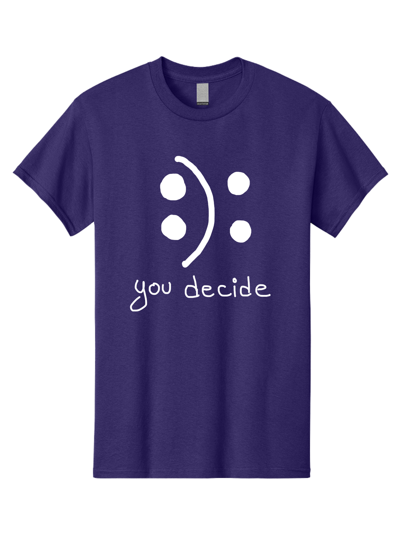 You-Decide Men'S Graphic Tee, 100% Cotton, Comfortable Casual Summer Wear, Machine Washable, Smiley Face, Emoticon, Decision Making, Positive Vibes, Empowerment, Choice, Freedom, Happiness, Optimism -  Aaa149 5