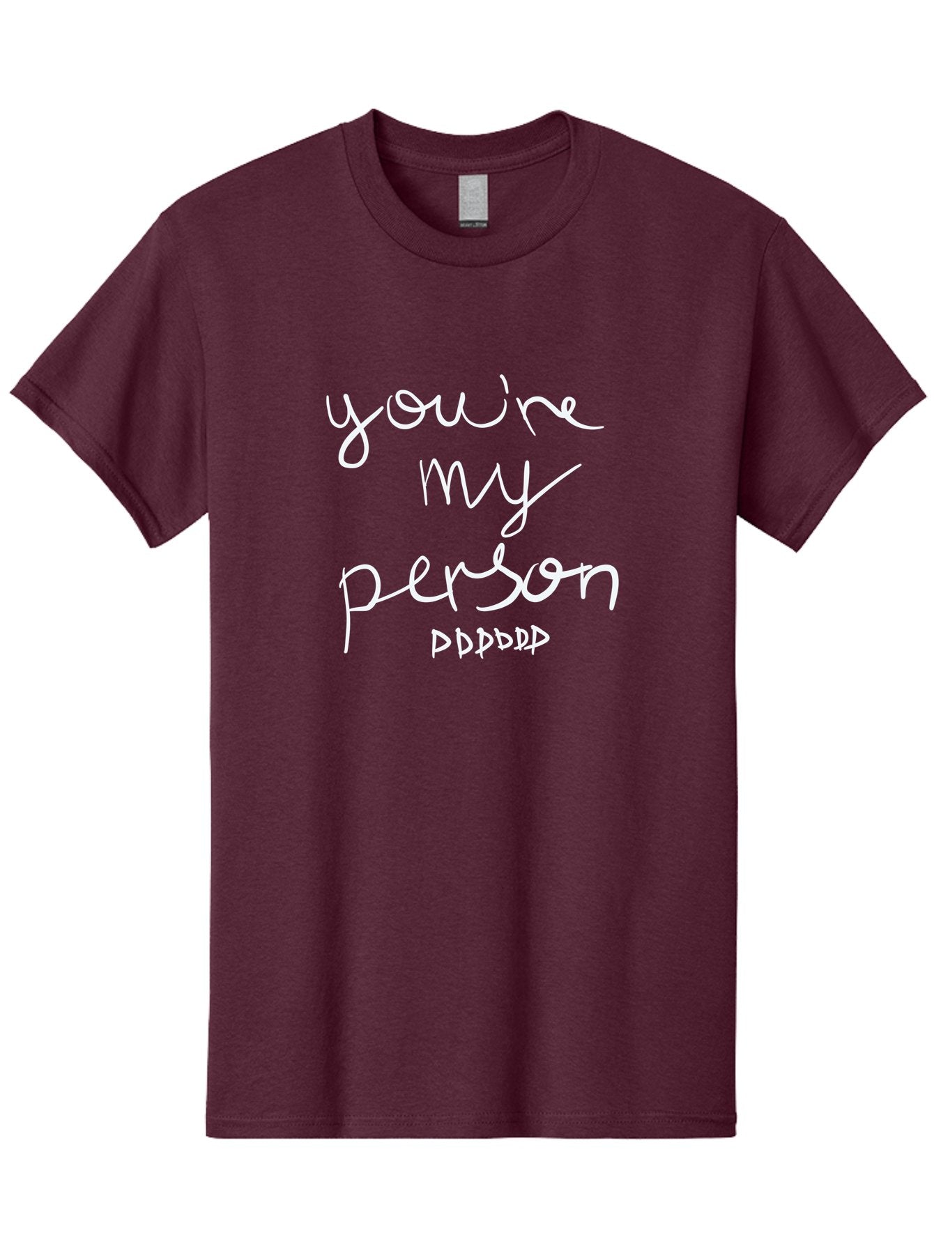 You-Re-My-Person Men'S Graphic Tee, 100% Cotton, Comfortable Casual Summer Wear, Machine Washable, Inspirational Quote, Love Message, Heartwarming Phrase, Friendship Bond, You'Re My Person, Sentimental Words -  Aaa151 5