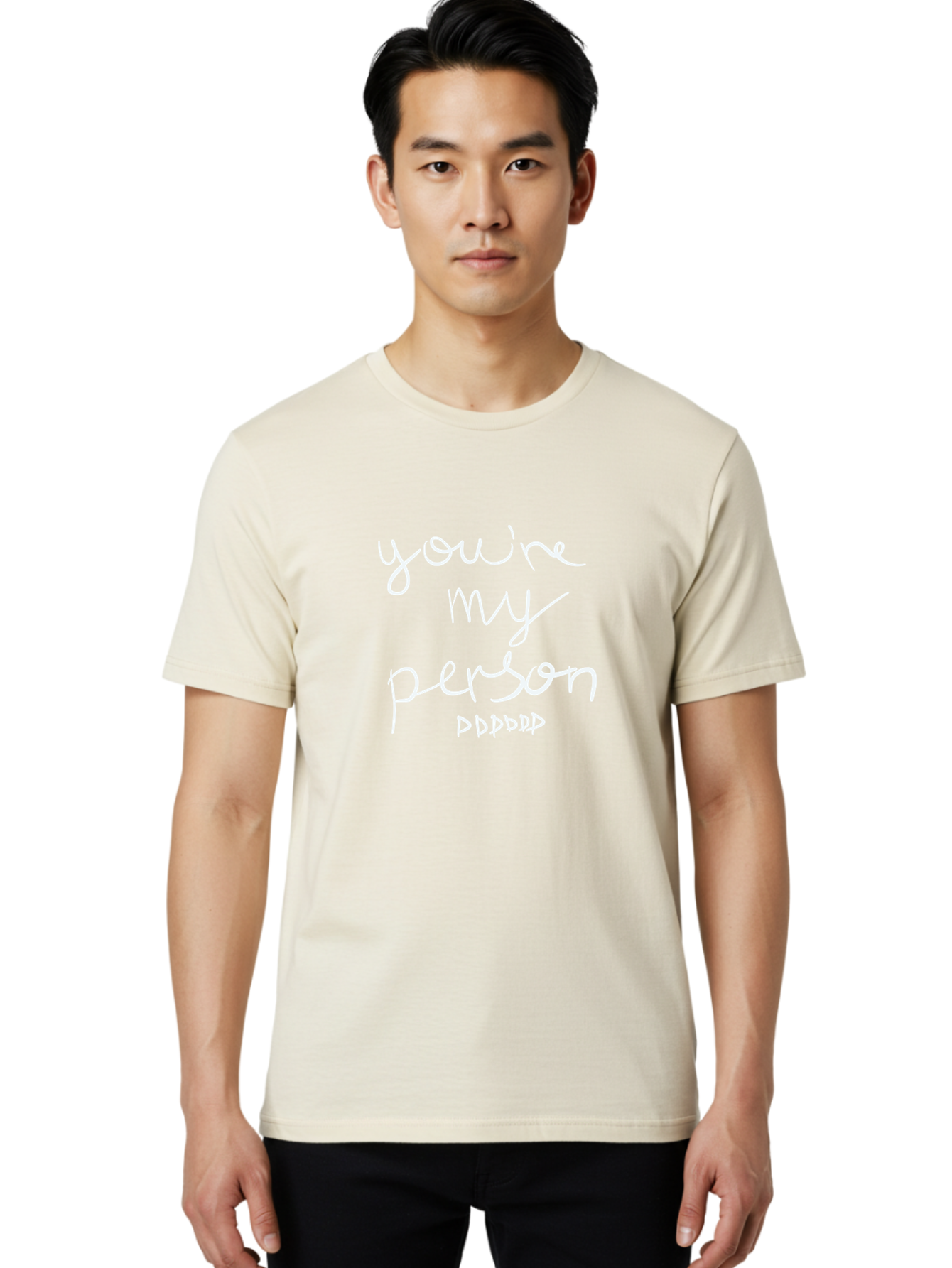 You-Re-My-Person Men'S Graphic Tee, 100% Cotton, Comfortable Casual Summer Wear, Machine Washable, Inspirational Quote, Love Message, Heartwarming Phrase, Friendship Bond, You'Re My Person, Sentimental Words -  Aaa151 6