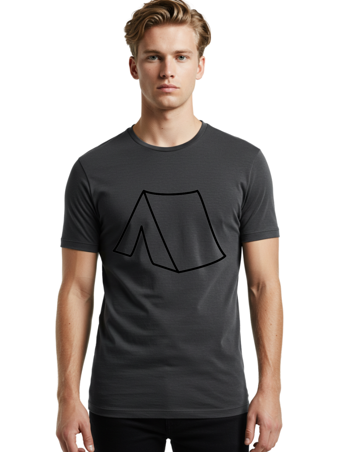 A Men'S Graphic Tee, 100% Cotton, Comfortable Casual Summer Wear, Machine Washable, Simple Line Art, Capital Letter A, Stylized Letter, Minimalist Design, Black Outline, Modern Typography -  Aaa153 30