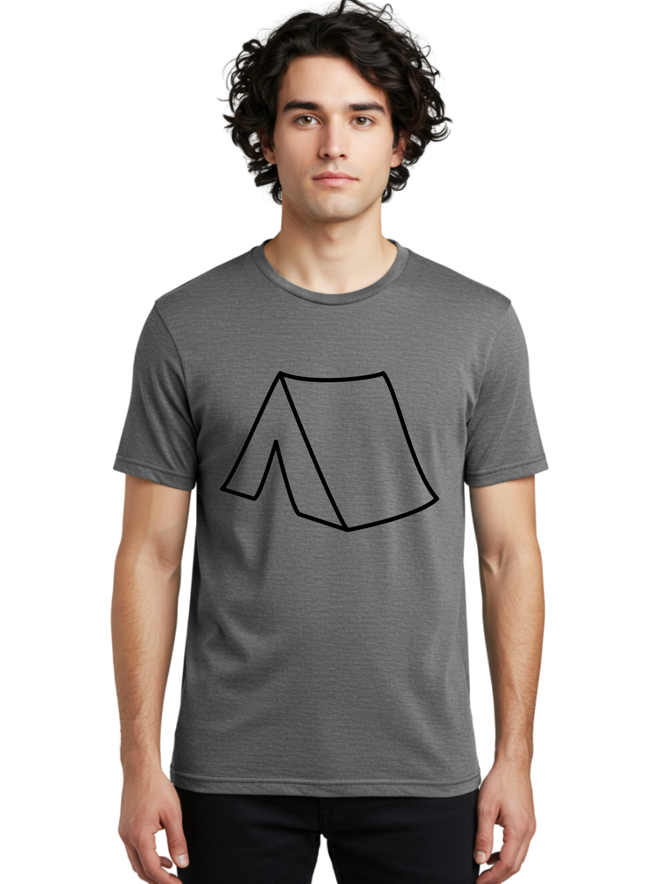 A Men'S Graphic Tee, 100% Cotton, Comfortable Casual Summer Wear, Machine Washable, Simple Line Art, Capital Letter A, Stylized Letter, Minimalist Design, Black Outline, Modern Typography -  Aaa153 26