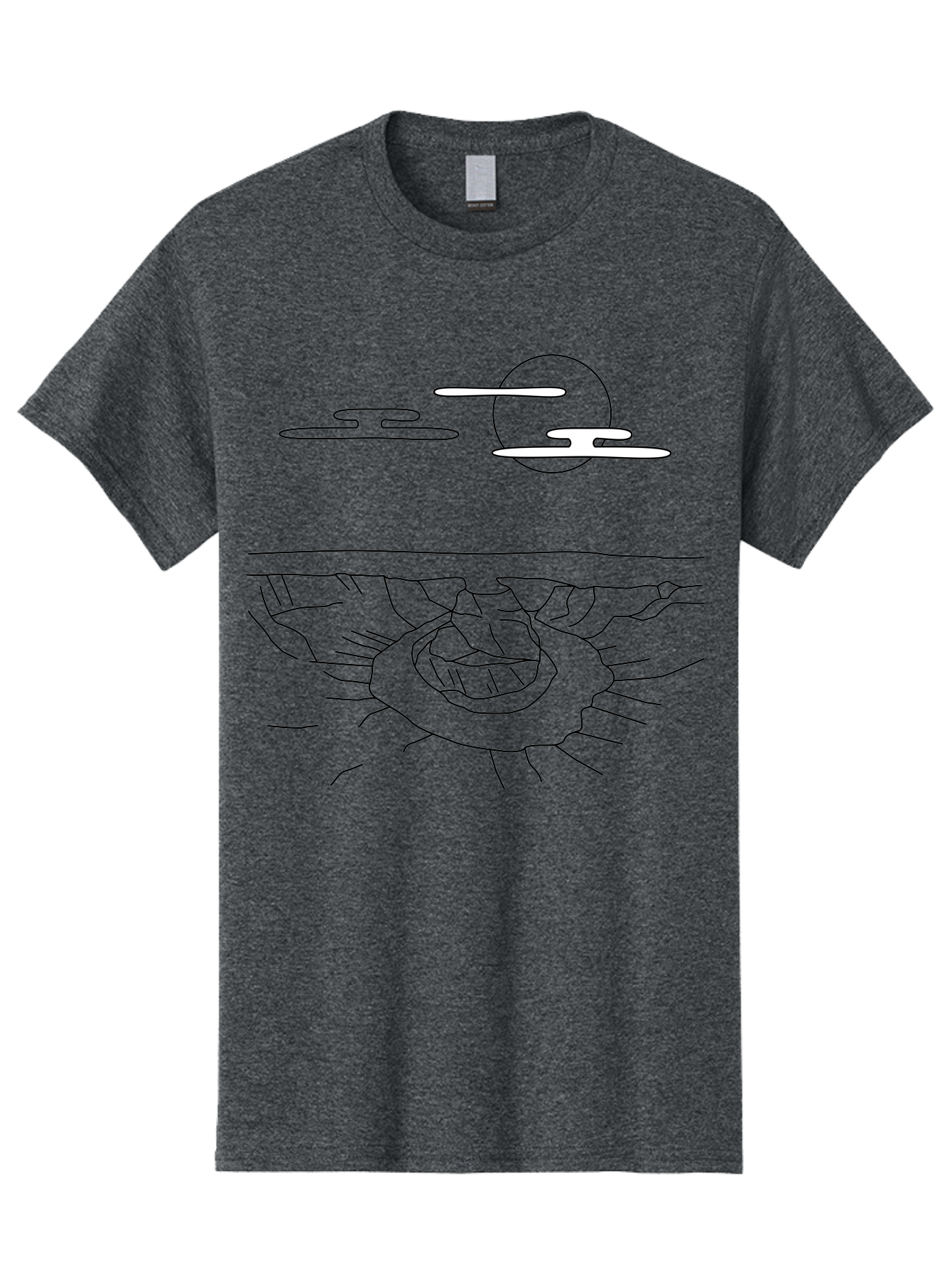 Abstract-Hand Men'S Graphic Tee, 100% Cotton, Comfortable Casual Summer Wear, Machine Washable, Sun, Clouds, Spiral Shape, Abstract Art, Futuristic Design, Simple Shapes, Minimalist Style, Surreal Landscape -  Aaa154 21