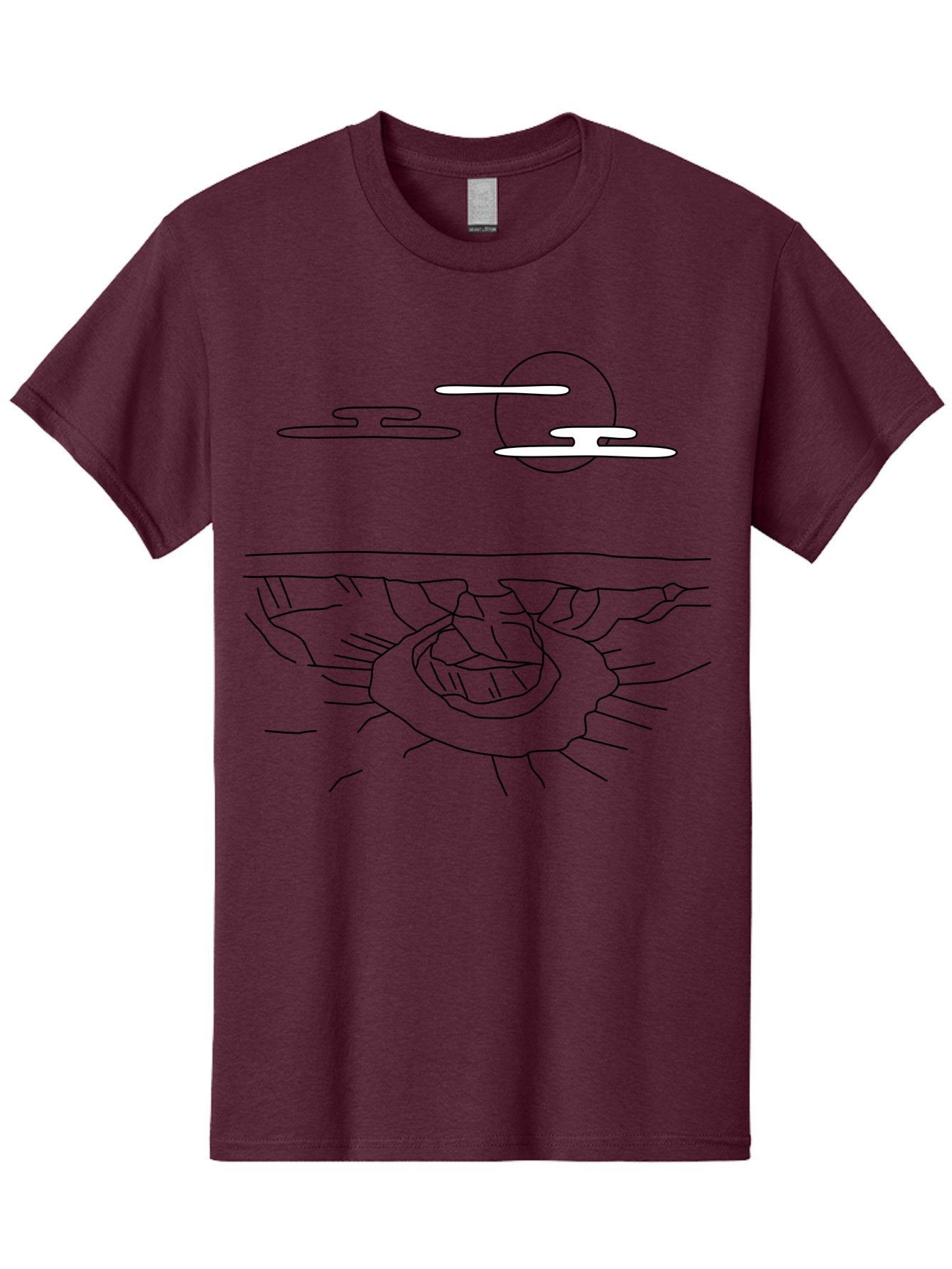 Abstract-Hand Men'S Graphic Tee, 100% Cotton, Comfortable Casual Summer Wear, Machine Washable, Sun, Clouds, Spiral Shape, Abstract Art, Futuristic Design, Simple Shapes, Minimalist Style, Surreal Landscape -  Aaa154 21