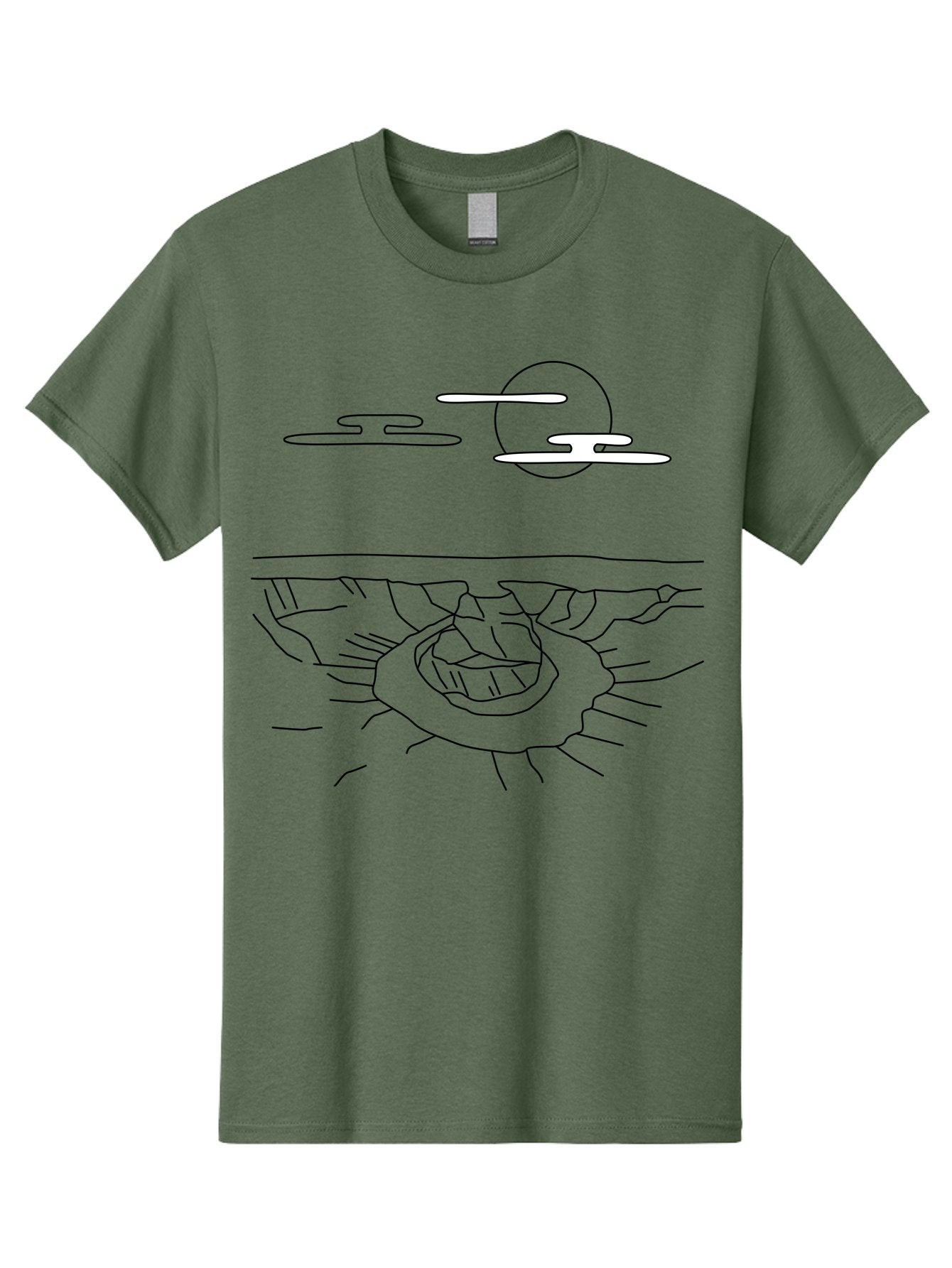 Abstract-Hand Men'S Graphic Tee, 100% Cotton, Comfortable Casual Summer Wear, Machine Washable, Sun, Clouds, Spiral Shape, Abstract Art, Futuristic Design, Simple Shapes, Minimalist Style, Surreal Landscape -  Aaa154 29