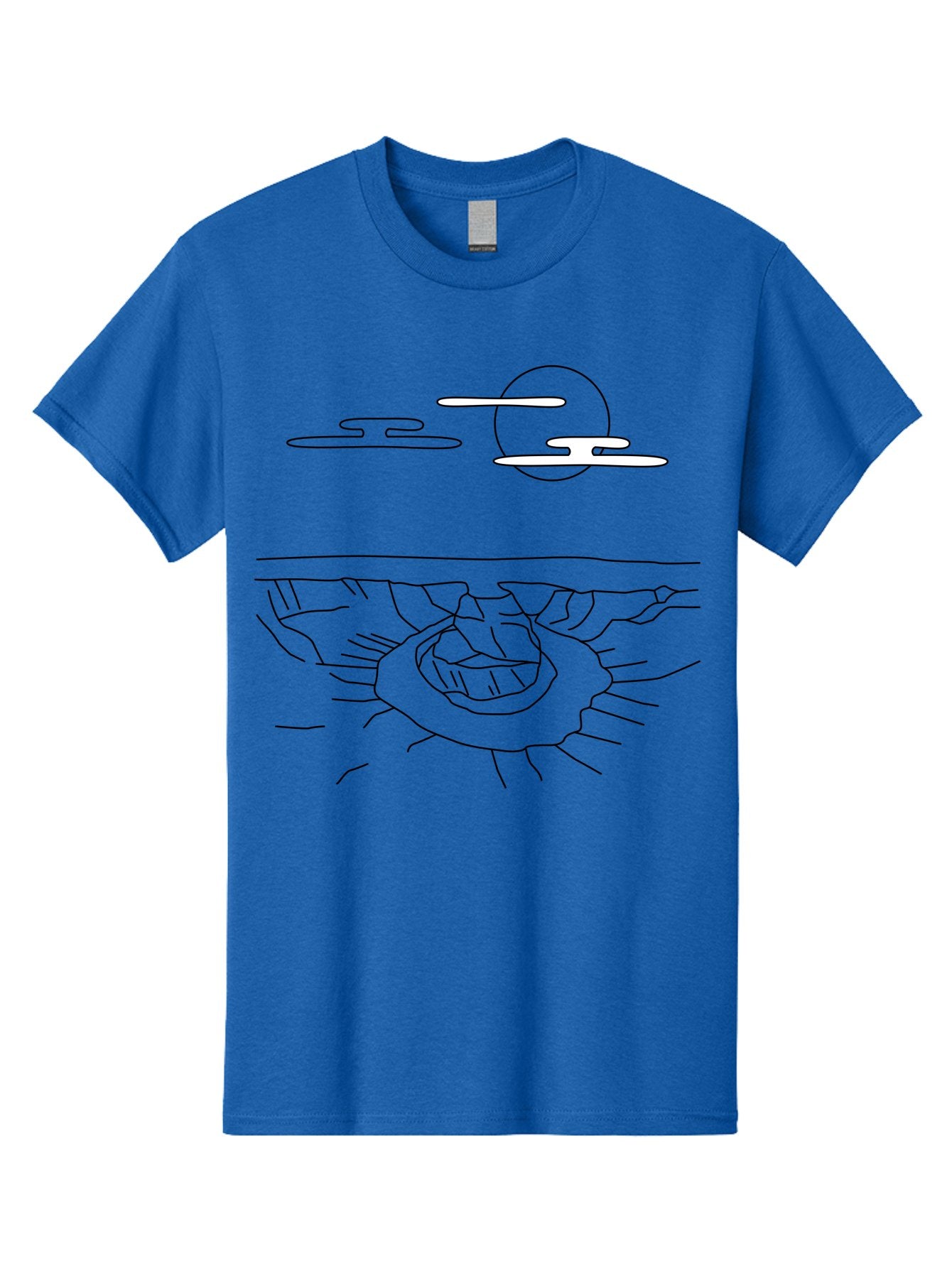 Abstract-Hand Men'S Graphic Tee, 100% Cotton, Comfortable Casual Summer Wear, Machine Washable, Sun, Clouds, Spiral Shape, Abstract Art, Futuristic Design, Simple Shapes, Minimalist Style, Surreal Landscape -  Aaa154 25