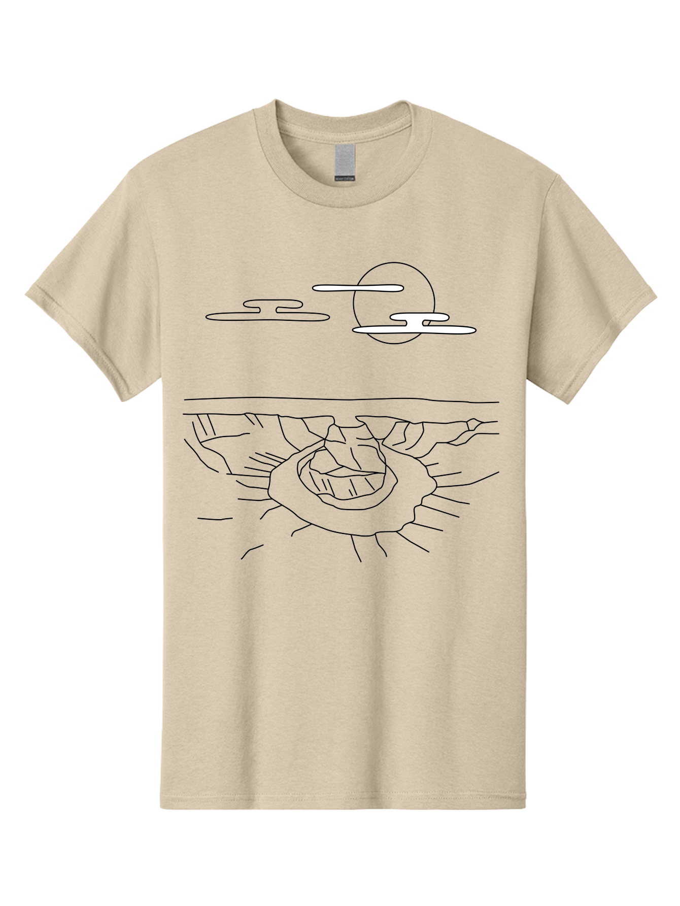 Abstract-Hand Men'S Graphic Tee, 100% Cotton, Comfortable Casual Summer Wear, Machine Washable, Sun, Clouds, Spiral Shape, Abstract Art, Futuristic Design, Simple Shapes, Minimalist Style, Surreal Landscape -  Aaa154 5