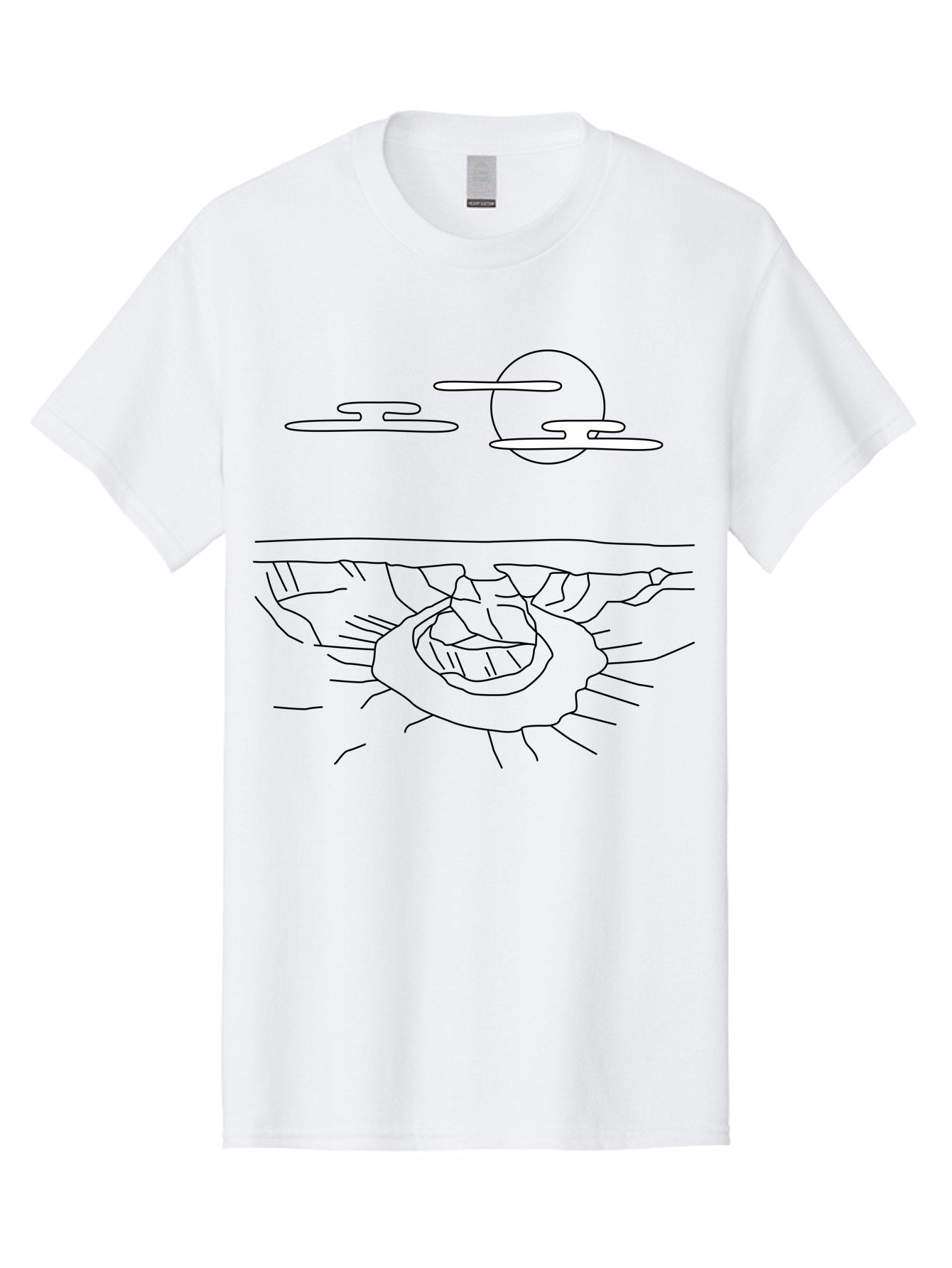 Abstract-Hand Men'S Graphic Tee, 100% Cotton, Comfortable Casual Summer Wear, Machine Washable, Sun, Clouds, Spiral Shape, Abstract Art, Futuristic Design, Simple Shapes, Minimalist Style, Surreal Landscape -  Aaa154 5