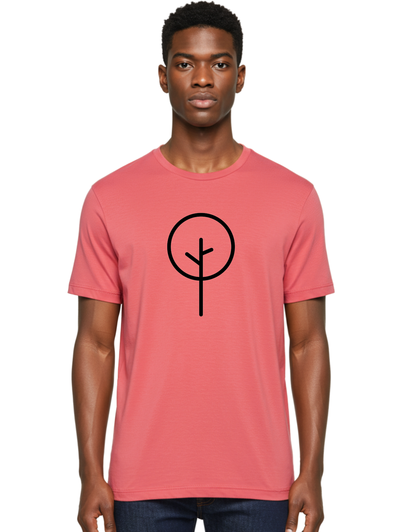 Algiz-1 Men'S Graphic Tee, 100% Cotton, Comfortable Casual Summer Wear, Machine Washable, Algiz Rune, Norse Symbol, Protection Charm, Ancient Writing, Mystical Sign, Spiritual Protection, Esoteric Art -  Aaa155