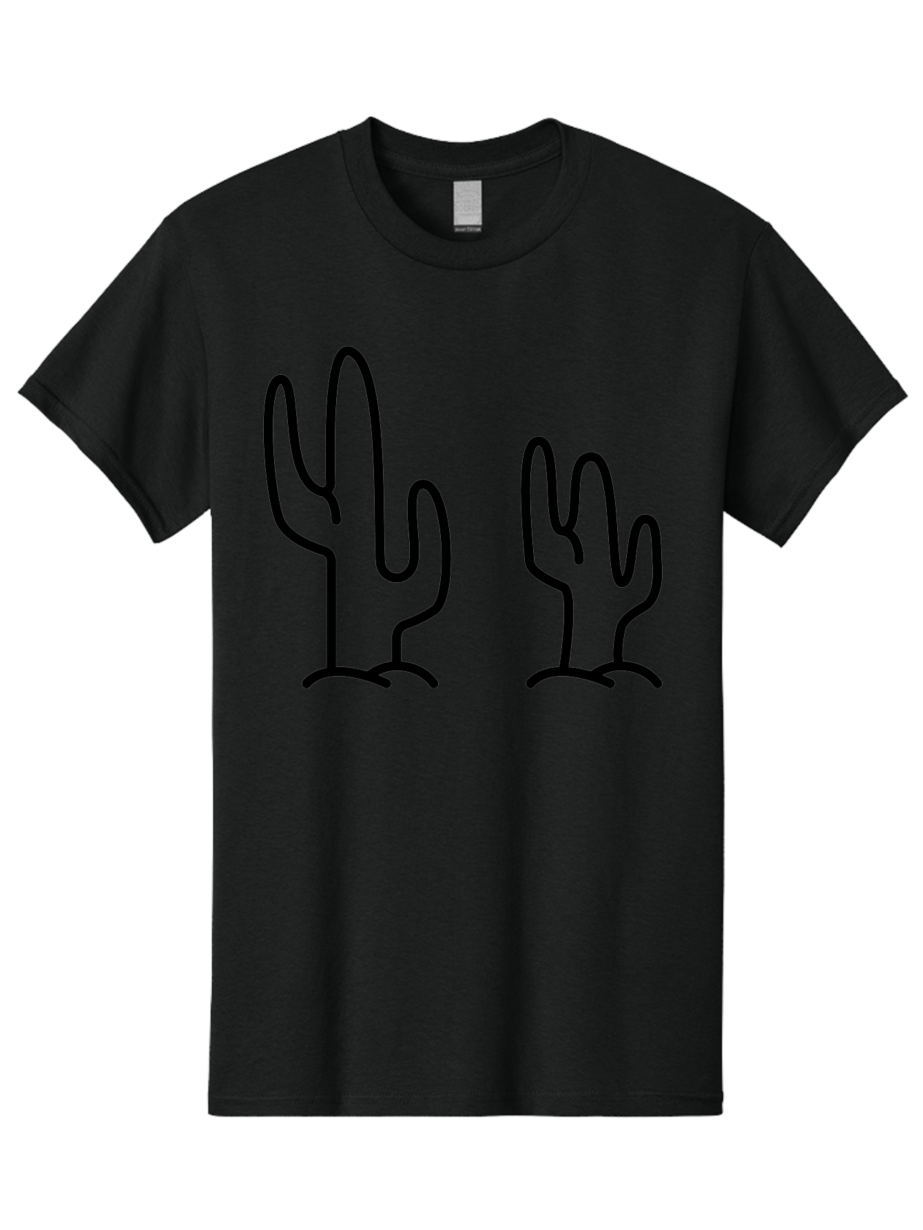 Cacti Men'S Graphic Tee, 100% Cotton, Comfortable Casual Summer Wear, Machine Washable, Cacti, Cactus Graphics, Simple Illustrations, Minimalist Design, Hand Drawn Art, Desert Plants, Outline Drawings, Black Lines -  Aaa160 25