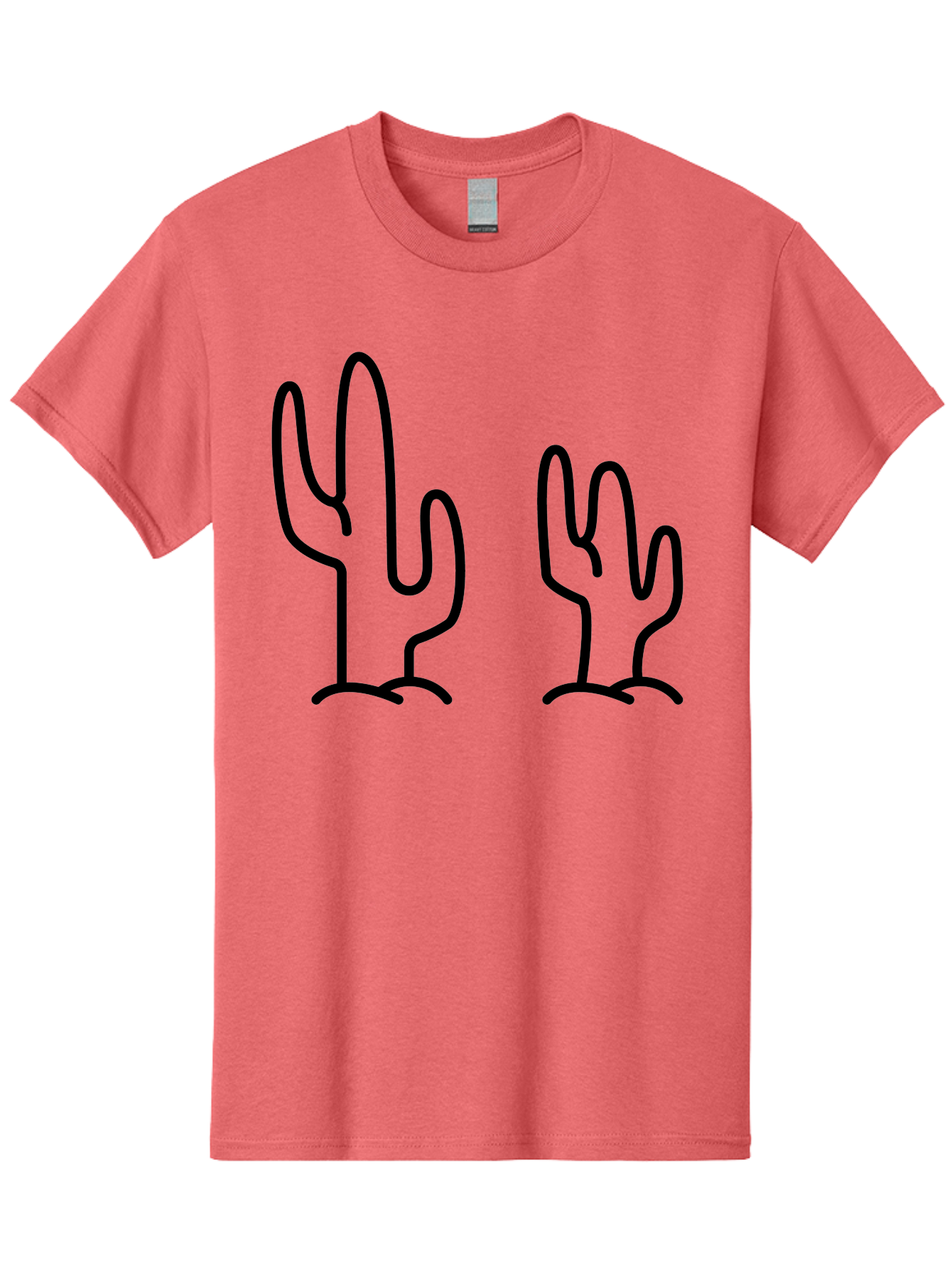 Cacti Men'S Graphic Tee, 100% Cotton, Comfortable Casual Summer Wear, Machine Washable, Cacti, Cactus Graphics, Simple Illustrations, Minimalist Design, Hand Drawn Art, Desert Plants, Outline Drawings, Black Lines -  Aaa160 19