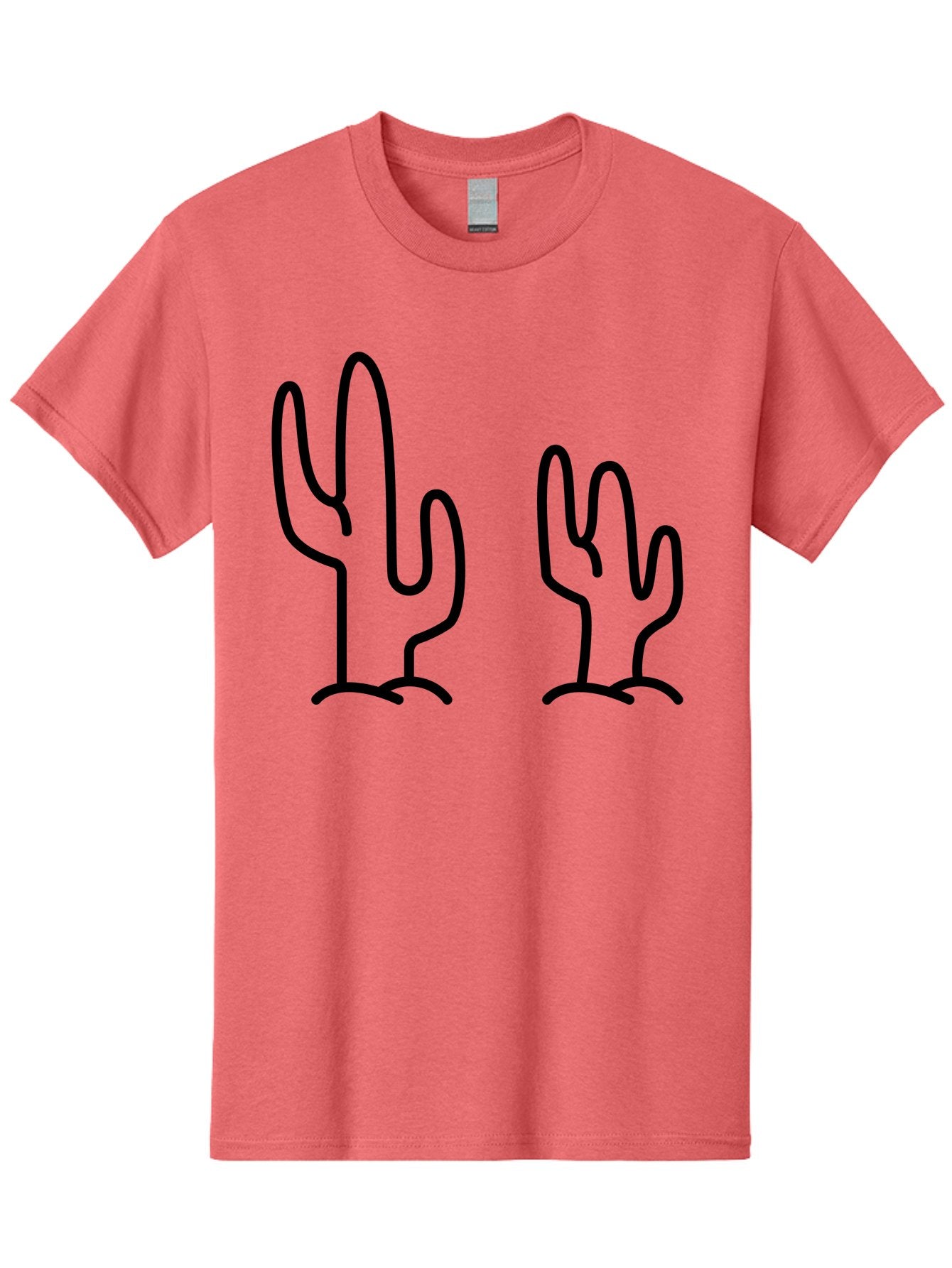 Cacti Men'S Graphic Tee, 100% Cotton, Comfortable Casual Summer Wear, Machine Washable, Cacti, Cactus Graphics, Simple Illustrations, Minimalist Design, Hand Drawn Art, Desert Plants, Outline Drawings, Black Lines -  Aaa160 5