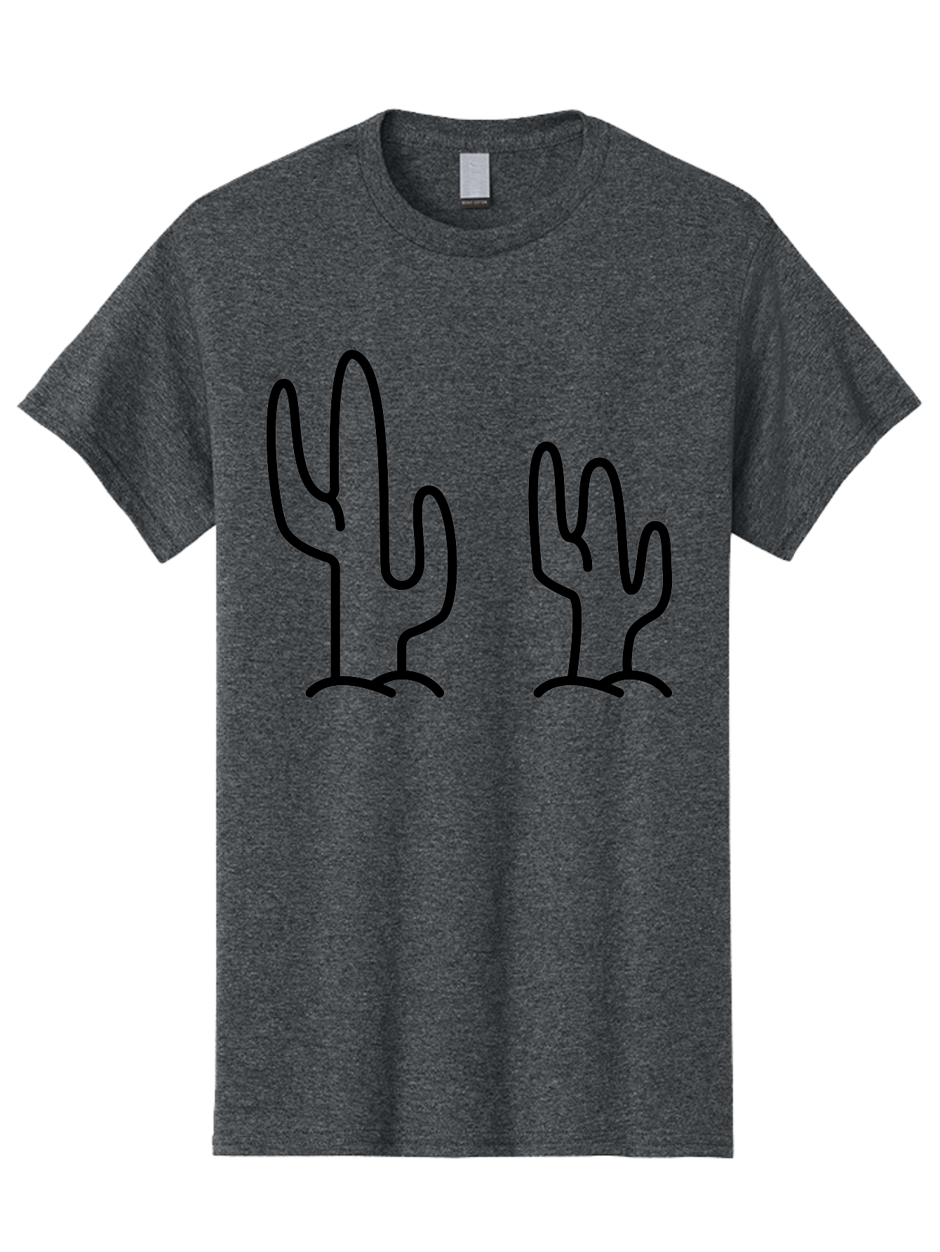 Cacti Men'S Graphic Tee, 100% Cotton, Comfortable Casual Summer Wear, Machine Washable, Cacti, Cactus Graphics, Simple Illustrations, Minimalist Design, Hand Drawn Art, Desert Plants, Outline Drawings, Black Lines -  Aaa160 23