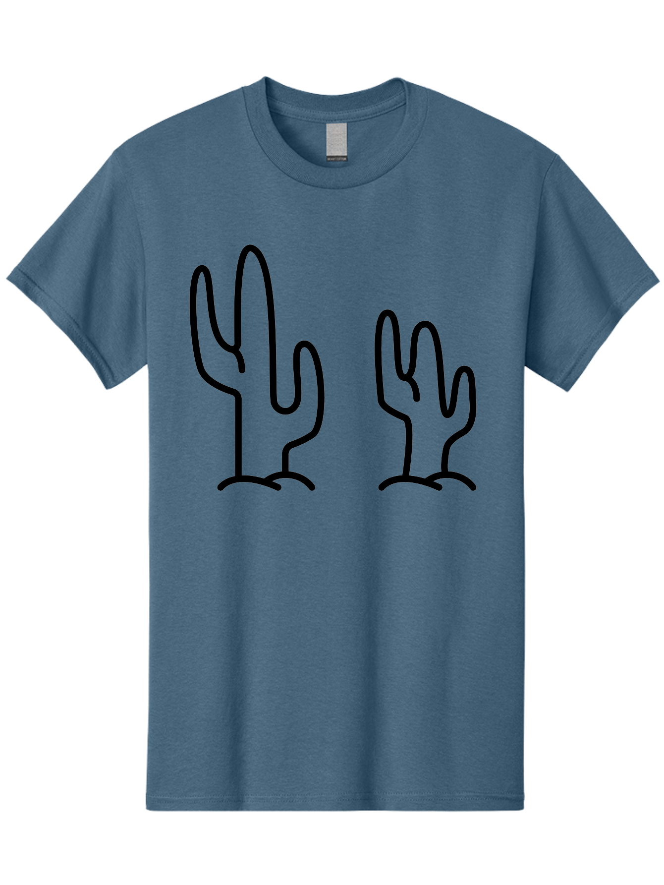 Cacti Men'S Graphic Tee, 100% Cotton, Comfortable Casual Summer Wear, Machine Washable, Cacti, Cactus Graphics, Simple Illustrations, Minimalist Design, Hand Drawn Art, Desert Plants, Outline Drawings, Black Lines -  Aaa160 11