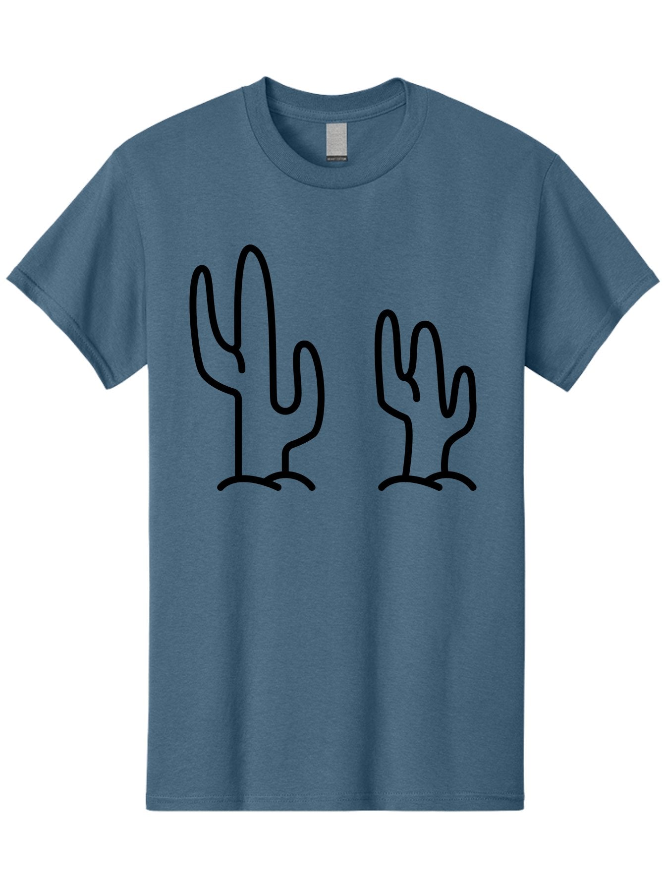 Cacti Men'S Graphic Tee, 100% Cotton, Comfortable Casual Summer Wear, Machine Washable, Cacti, Cactus Graphics, Simple Illustrations, Minimalist Design, Hand Drawn Art, Desert Plants, Outline Drawings, Black Lines -  Aaa160 17