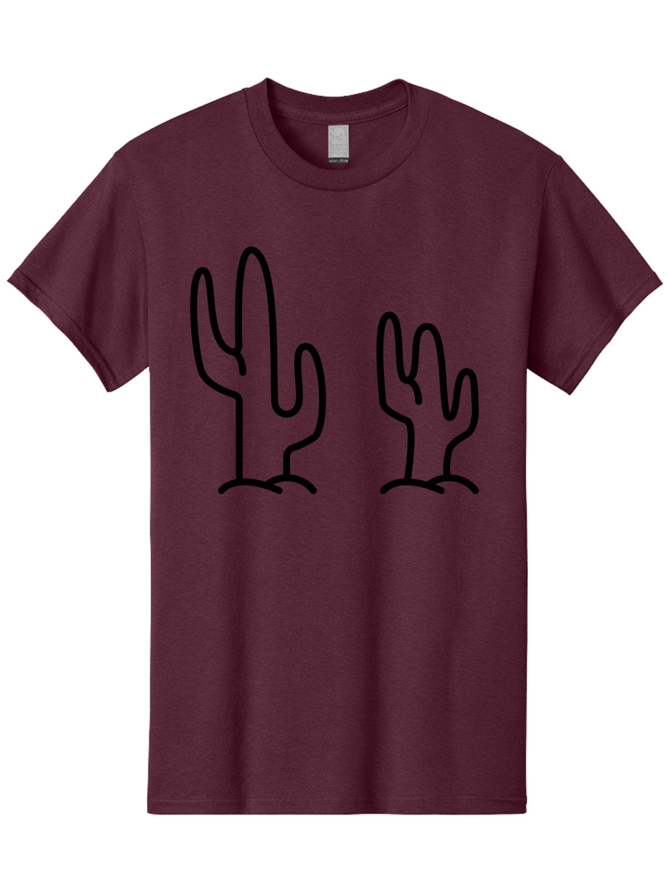 Cacti Men'S Graphic Tee, 100% Cotton, Comfortable Casual Summer Wear, Machine Washable, Cacti, Cactus Graphics, Simple Illustrations, Minimalist Design, Hand Drawn Art, Desert Plants, Outline Drawings, Black Lines -  Aaa160 15