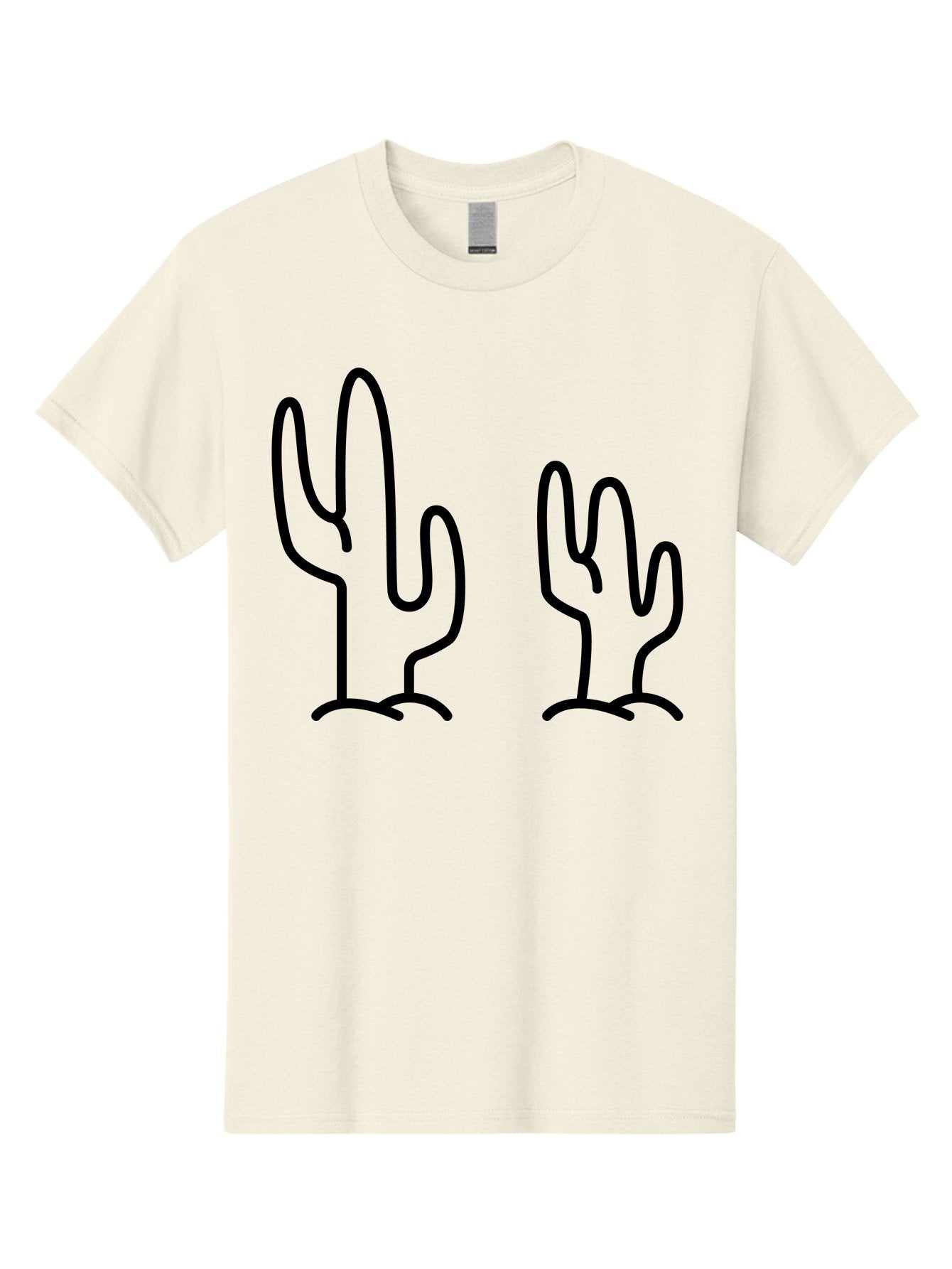 Cacti Men'S Graphic Tee, 100% Cotton, Comfortable Casual Summer Wear, Machine Washable, Cacti, Cactus Graphics, Simple Illustrations, Minimalist Design, Hand Drawn Art, Desert Plants, Outline Drawings, Black Lines -  Aaa160 27