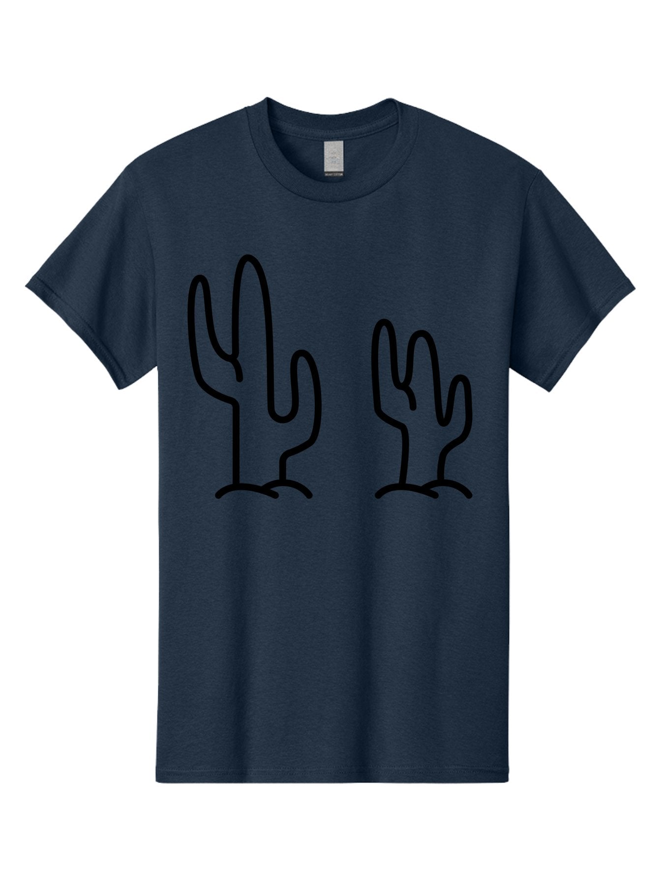 Cacti Men'S Graphic Tee, 100% Cotton, Comfortable Casual Summer Wear, Machine Washable, Cacti, Cactus Graphics, Simple Illustrations, Minimalist Design, Hand Drawn Art, Desert Plants, Outline Drawings, Black Lines -  Aaa160 9