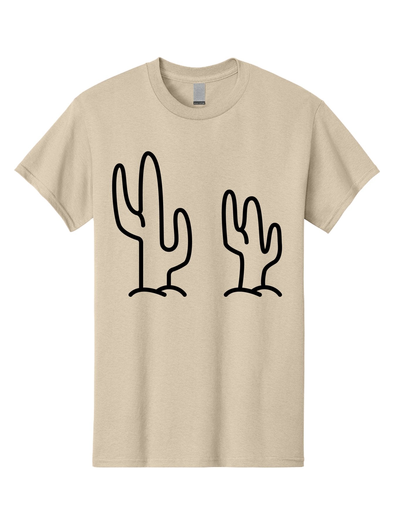 Cacti Men'S Graphic Tee, 100% Cotton, Comfortable Casual Summer Wear, Machine Washable, Cacti, Cactus Graphics, Simple Illustrations, Minimalist Design, Hand Drawn Art, Desert Plants, Outline Drawings, Black Lines -  Aaa160 11