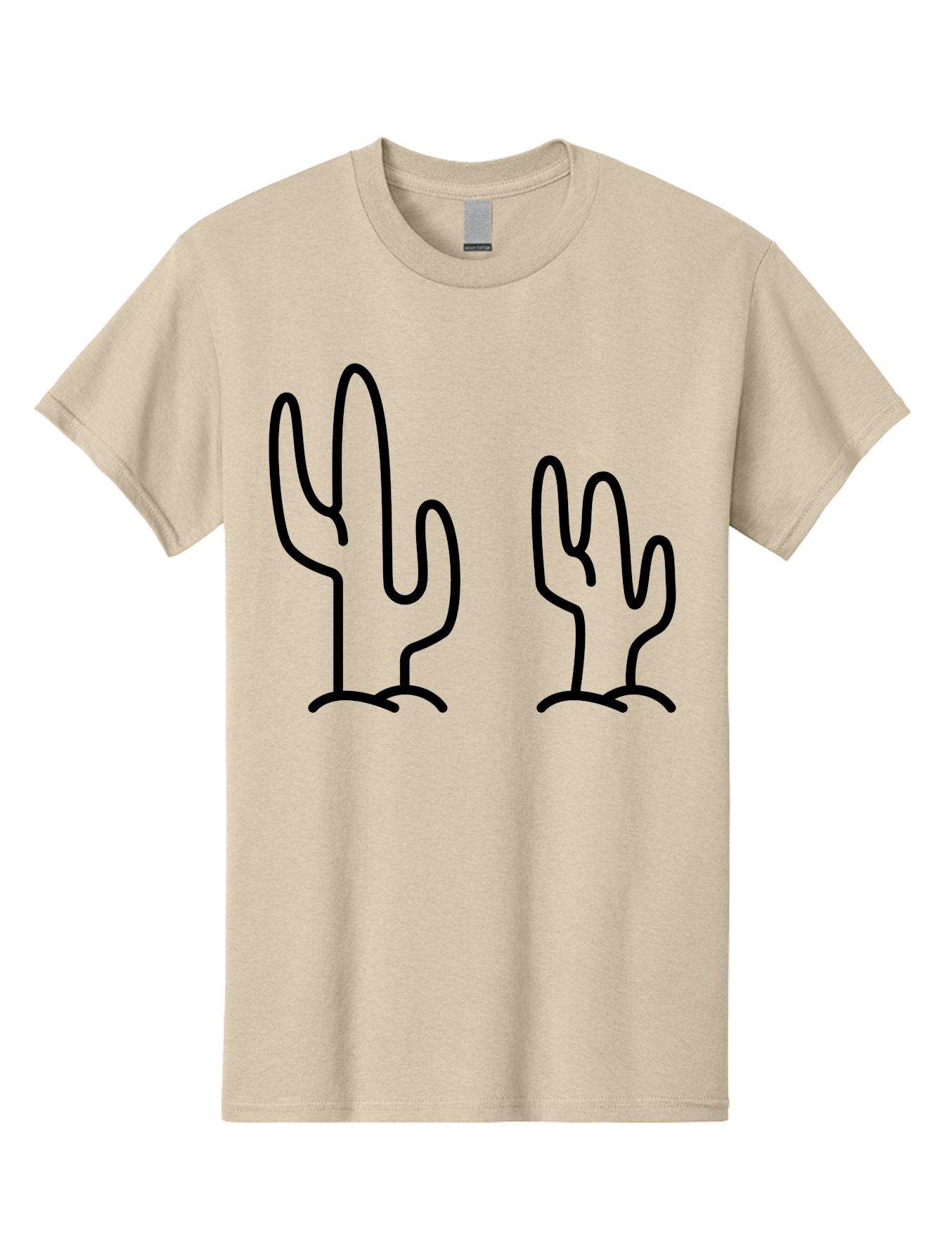 Cacti Men'S Graphic Tee, 100% Cotton, Comfortable Casual Summer Wear, Machine Washable, Cacti, Cactus Graphics, Simple Illustrations, Minimalist Design, Hand Drawn Art, Desert Plants, Outline Drawings, Black Lines -  Aaa160 27