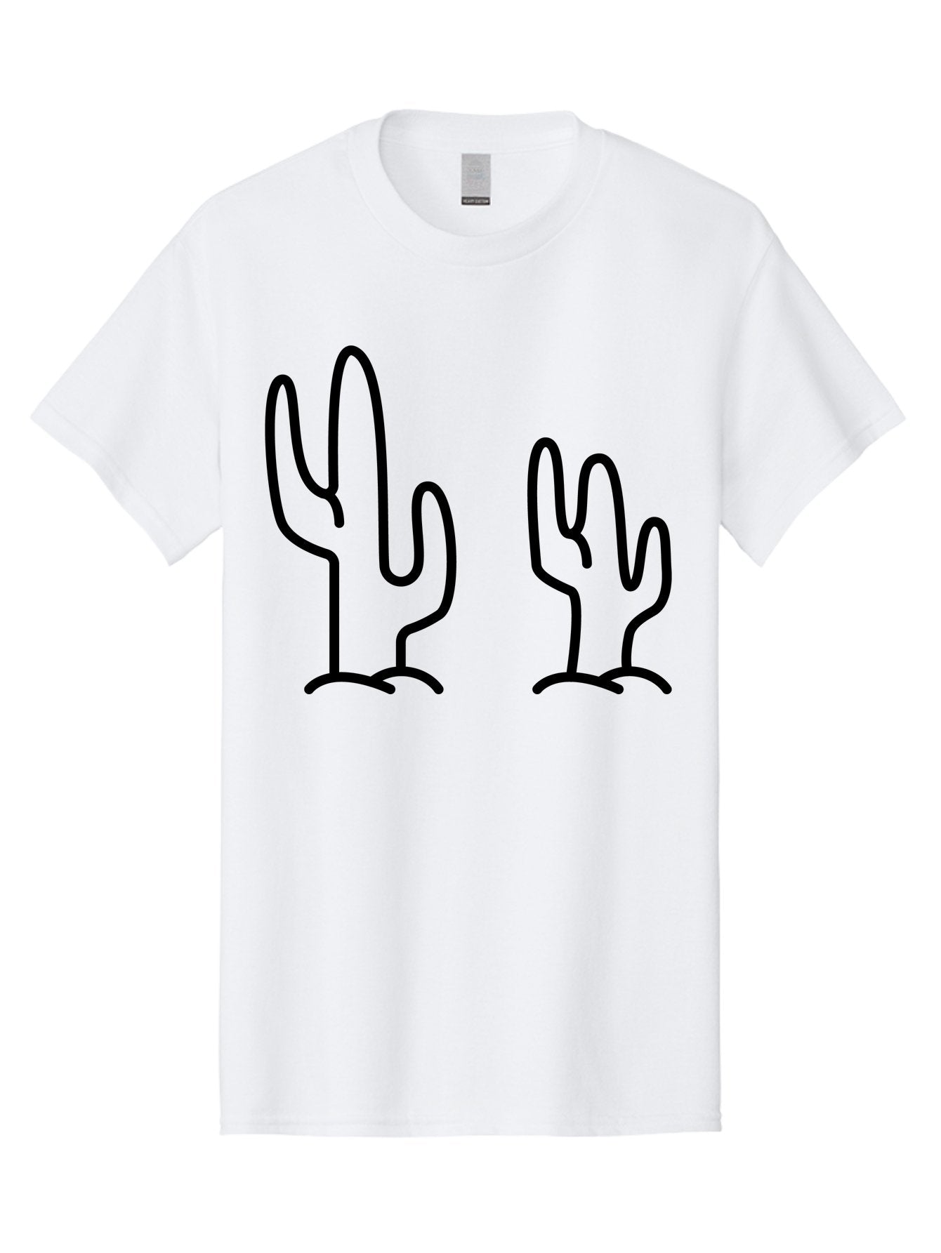 Cacti Men'S Graphic Tee, 100% Cotton, Comfortable Casual Summer Wear, Machine Washable, Cacti, Cactus Graphics, Simple Illustrations, Minimalist Design, Hand Drawn Art, Desert Plants, Outline Drawings, Black Lines -  Aaa160 3
