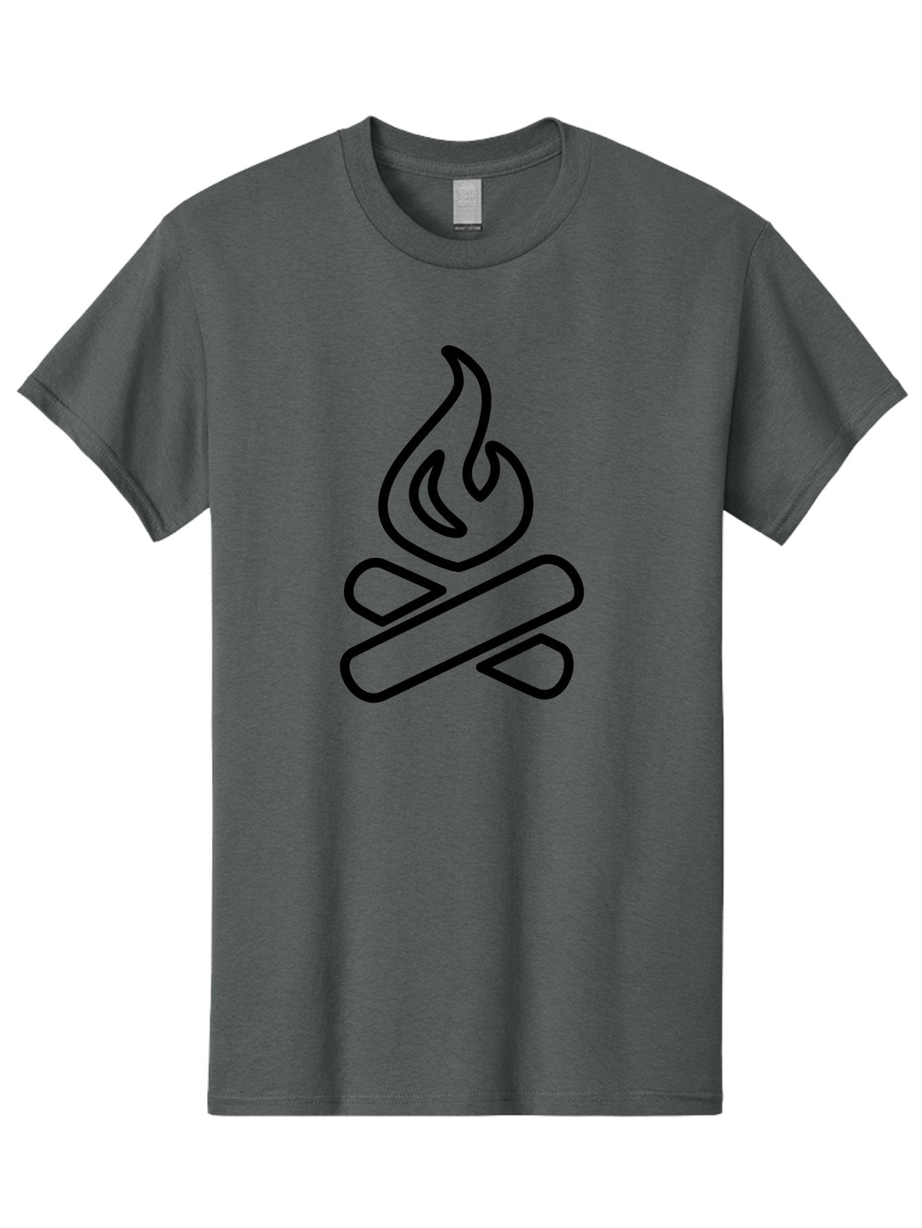 Campfire-1 Men'S Graphic Tee, 100% Cotton, Comfortable Casual Summer Wear, Machine Washable, Campfire Icon, Black Outline, Simple Design, Minimalist Art, Camping Symbol, Outdoor Adventure, Wilderness, Fire Pit, Bonfire -  Aaa161 15