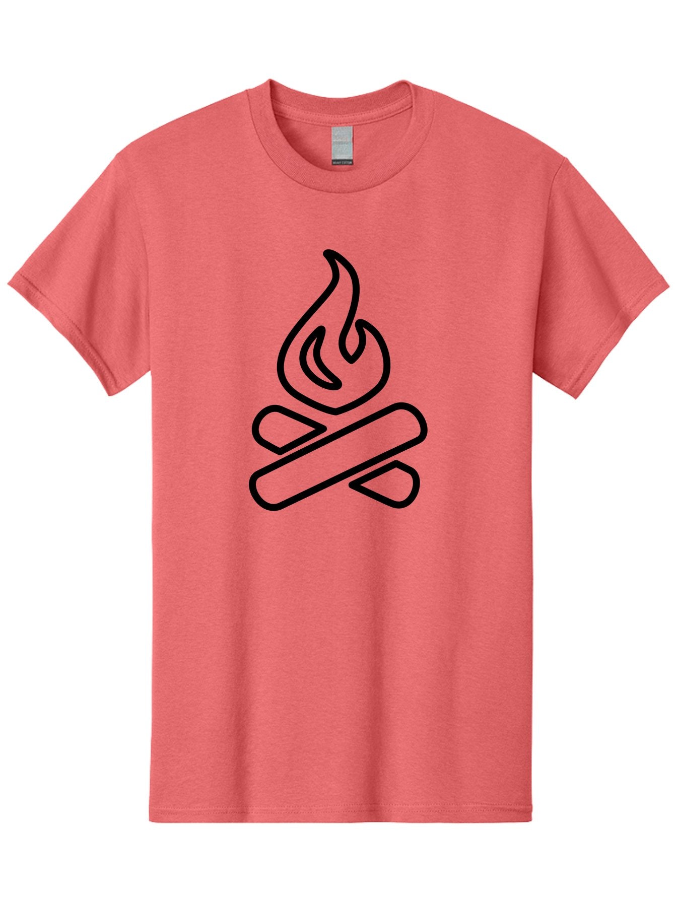 Campfire-1 Men'S Graphic Tee, 100% Cotton, Comfortable Casual Summer Wear, Machine Washable, Campfire Icon, Black Outline, Simple Design, Minimalist Art, Camping Symbol, Outdoor Adventure, Wilderness, Fire Pit, Bonfire -  Aaa161 25