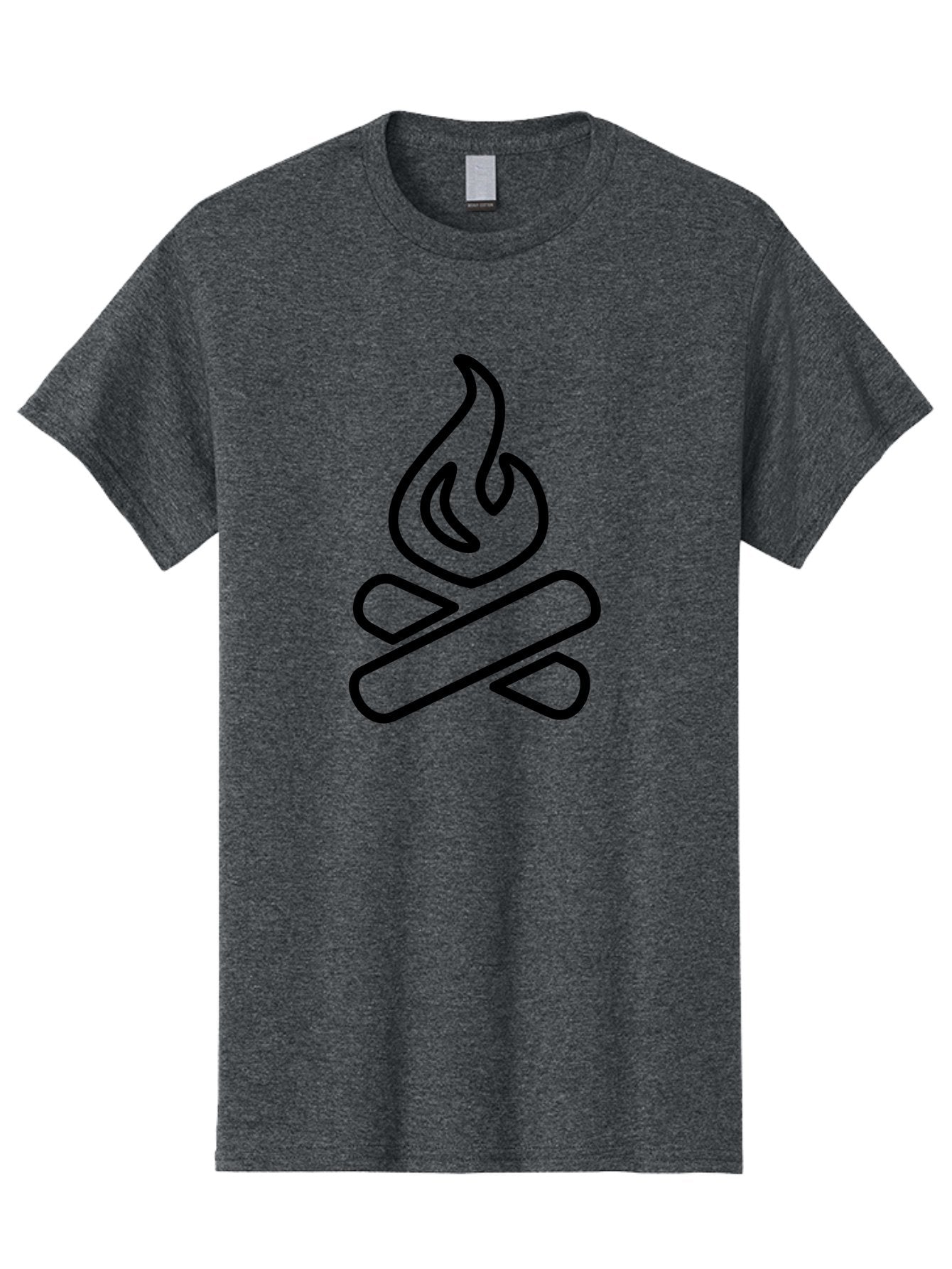 Campfire-1 Men'S Graphic Tee, 100% Cotton, Comfortable Casual Summer Wear, Machine Washable, Campfire Icon, Black Outline, Simple Design, Minimalist Art, Camping Symbol, Outdoor Adventure, Wilderness, Fire Pit, Bonfire -  Aaa161 13