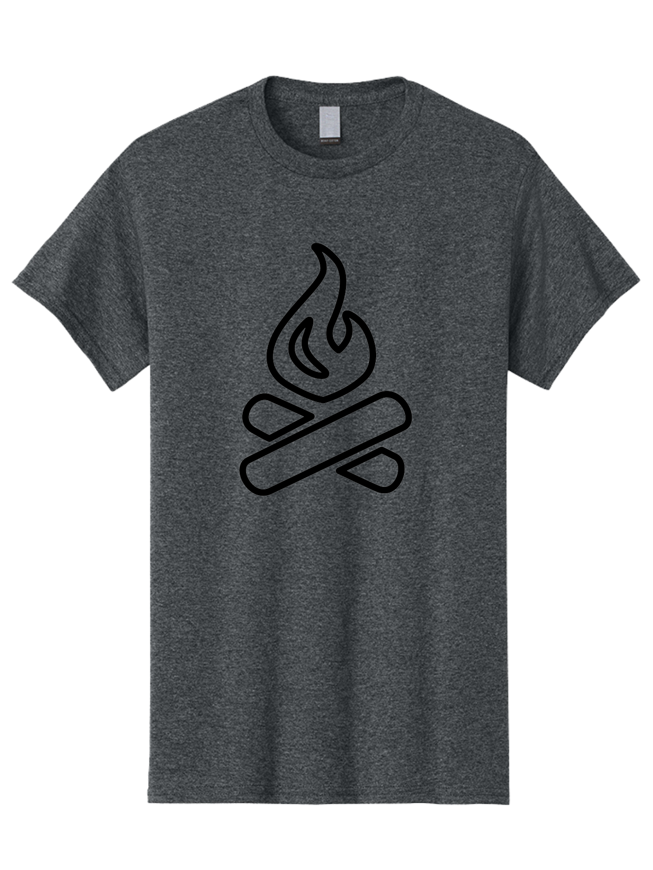 Campfire-1 Men'S Graphic Tee, 100% Cotton, Comfortable Casual Summer Wear, Machine Washable, Campfire Icon, Black Outline, Simple Design, Minimalist Art, Camping Symbol, Outdoor Adventure, Wilderness, Fire Pit, Bonfire -  Aaa161