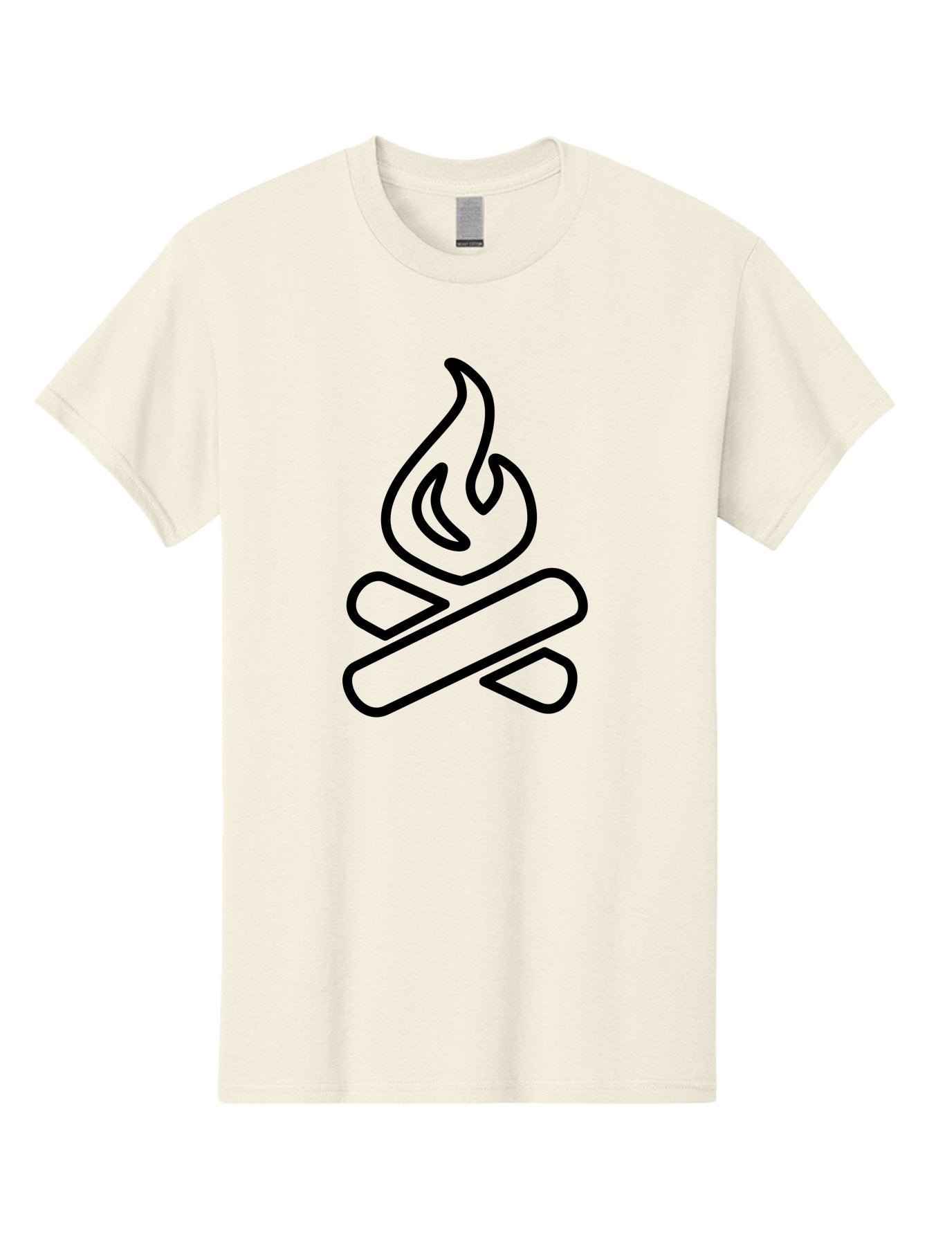Campfire-1 Men'S Graphic Tee, 100% Cotton, Comfortable Casual Summer Wear, Machine Washable, Campfire Icon, Black Outline, Simple Design, Minimalist Art, Camping Symbol, Outdoor Adventure, Wilderness, Fire Pit, Bonfire -  Aaa161 29