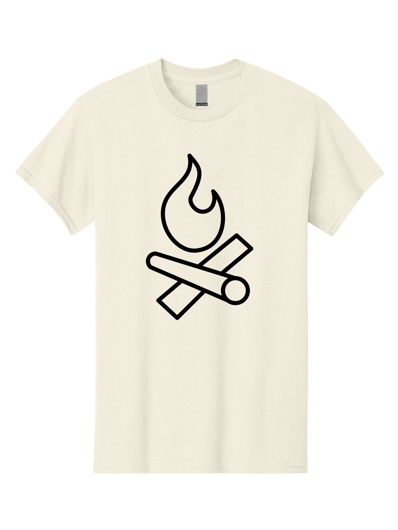 Campfire-3 Men'S Graphic Tee, 100% Cotton, Comfortable Casual Summer Wear, Machine Washable, Camping Symbol, Campfire Icon, Fire Pit, Outdoor Adventure, Wilderness Survival, Crossing Logs, Flame Graphic, Simple Illustration -  Aaa163 7