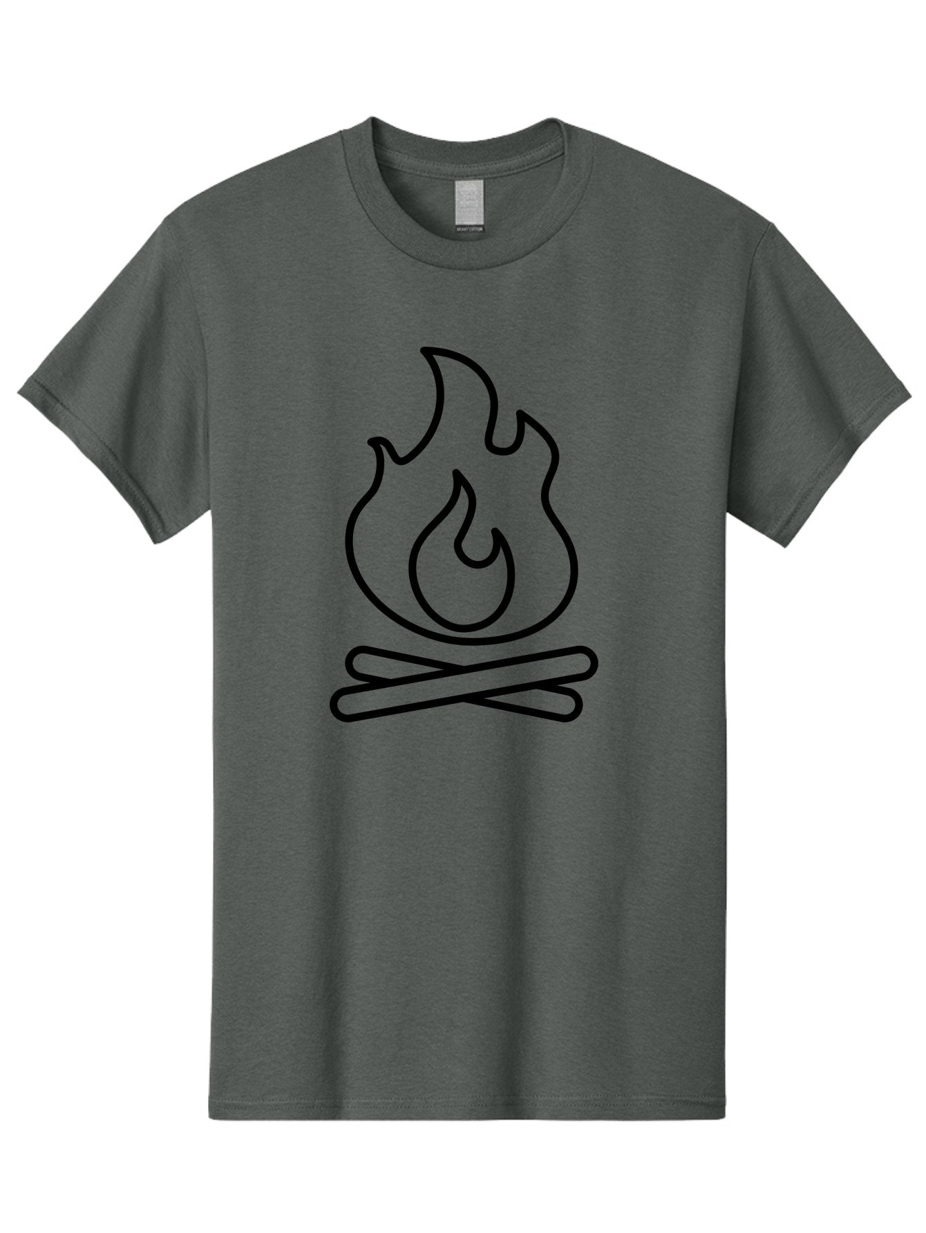 Campfire-4 Men'S Graphic Tee, 100% Cotton, Comfortable Casual Summer Wear, Machine Washable, Campfire Illustration, Outdoor Adventure, Camping Symbol, Wilderness Theme, Fire Icon, Simple Design, Bold Lines, Flames, Logs -  Aaa164 25
