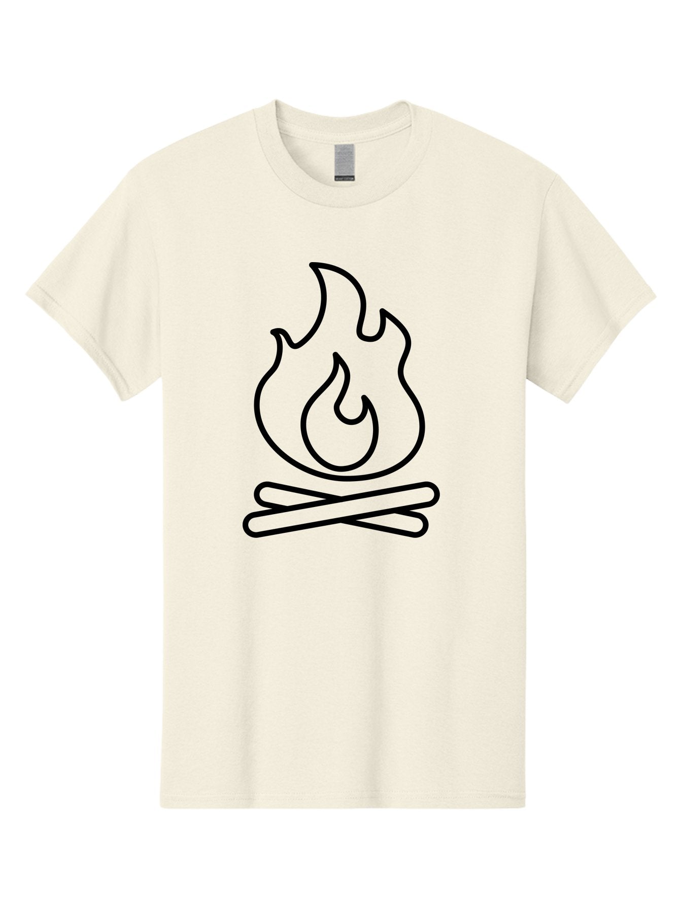Campfire-4 Men'S Graphic Tee, 100% Cotton, Comfortable Casual Summer Wear, Machine Washable, Campfire Illustration, Outdoor Adventure, Camping Symbol, Wilderness Theme, Fire Icon, Simple Design, Bold Lines, Flames, Logs -  Aaa164 13