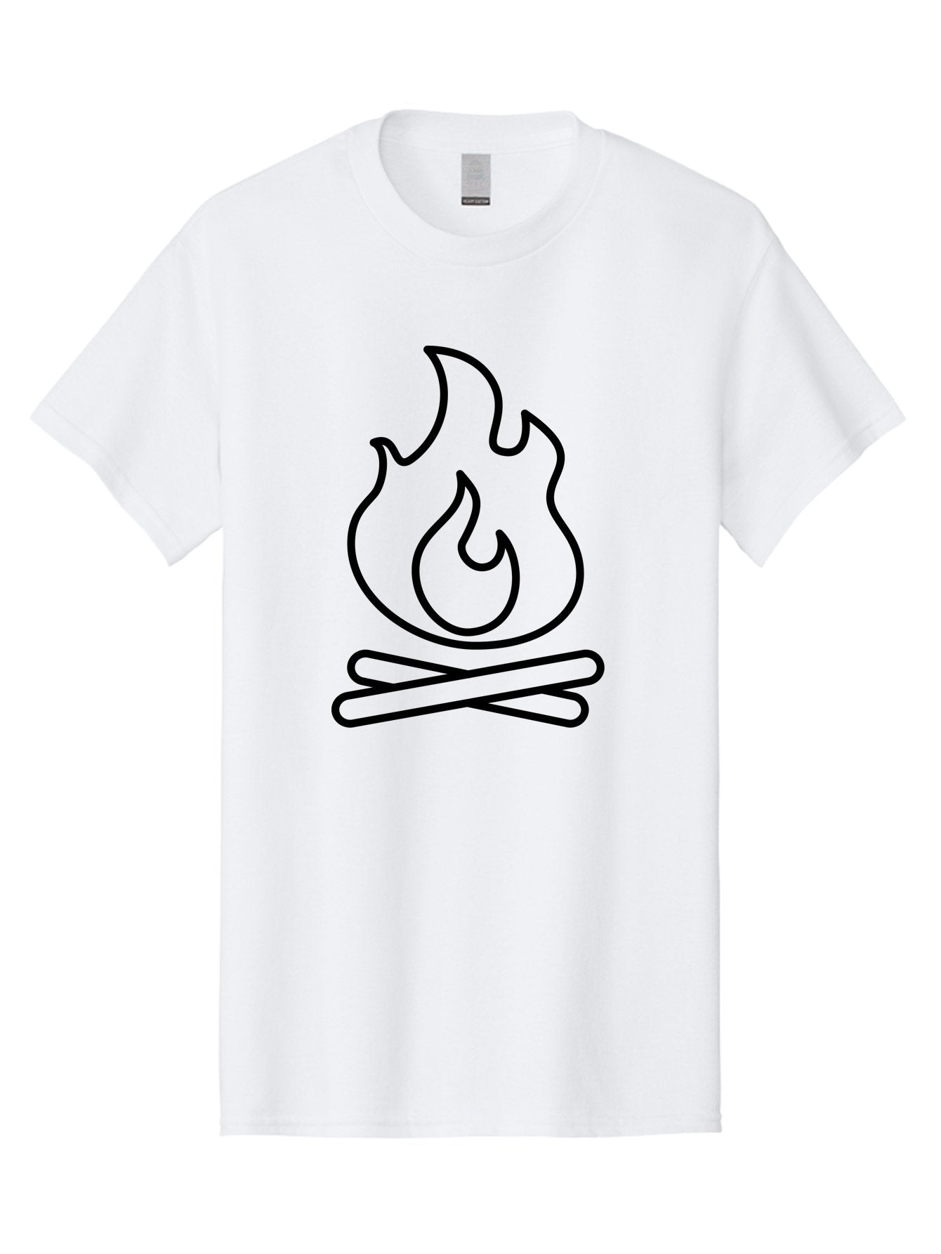 Campfire-4 Men'S Graphic Tee, 100% Cotton, Comfortable Casual Summer Wear, Machine Washable, Campfire Illustration, Outdoor Adventure, Camping Symbol, Wilderness Theme, Fire Icon, Simple Design, Bold Lines, Flames, Logs -  Aaa164 21